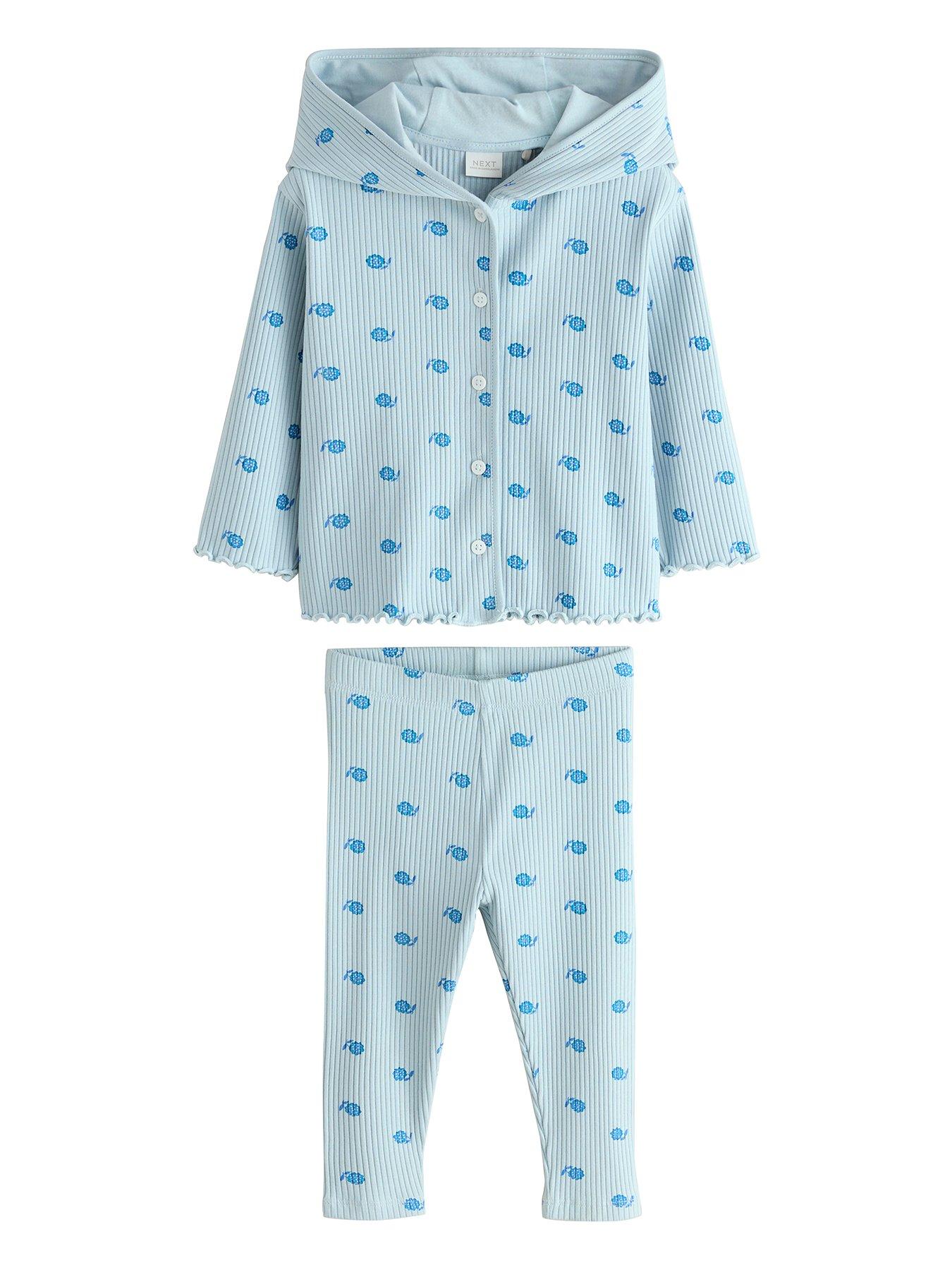 Image 1 of 4 of Cath Kidston Younger Girls Ribbed Legging And Cardigan Set - Blue