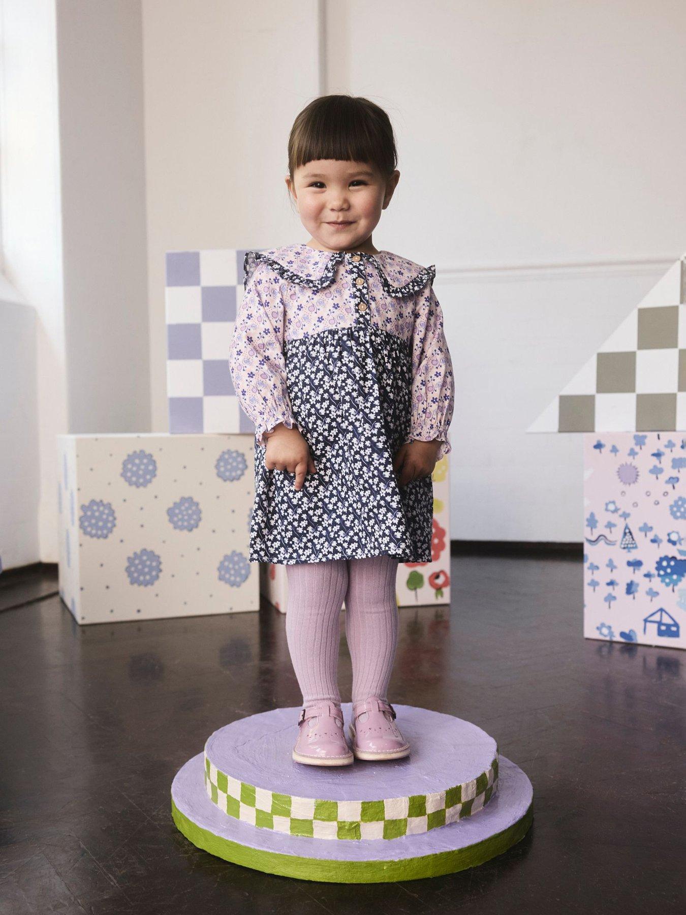 Cath Kidston Younger Girls Ditsy Long Sleeve Collar Dress - Blue