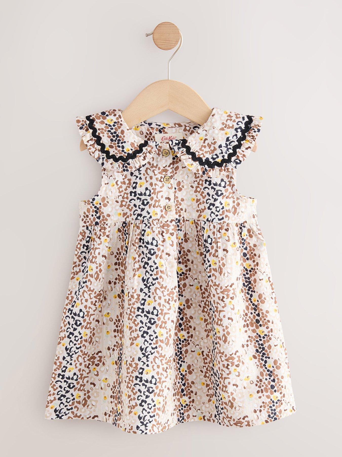 undefined Younger Girls Animal Print Collar Dress - Multi