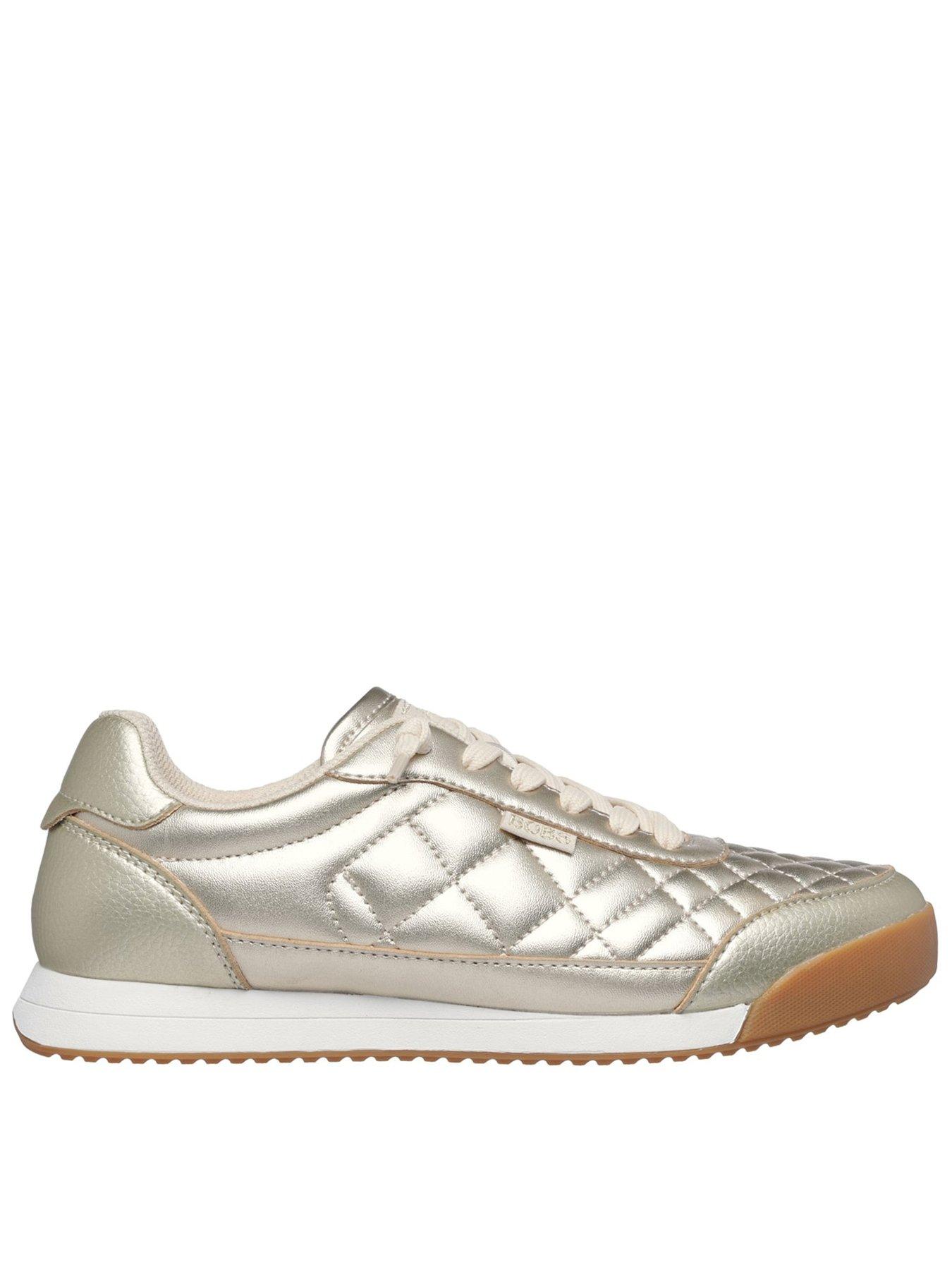 Image 1 of 2 of Skechers Bobs Billie Wild Comfort Quilted Trainer - Gold