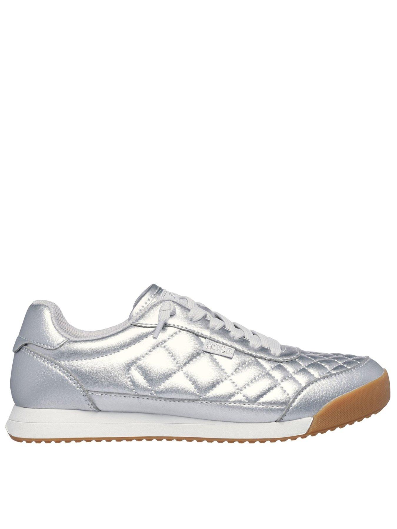 Image 1 of 2 of Skechers Bobs Billie Wild Comfort Quilted Trainer - Silver