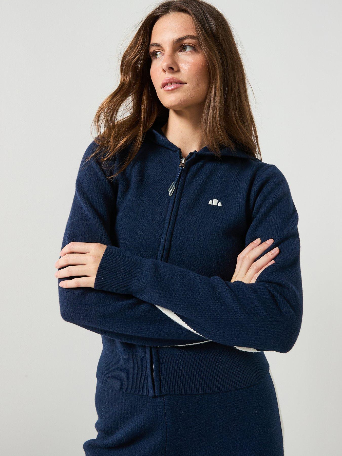Image 6 of 6 of Ellesse Womens Laneisa Full Zip Knitted Jacket - Navy