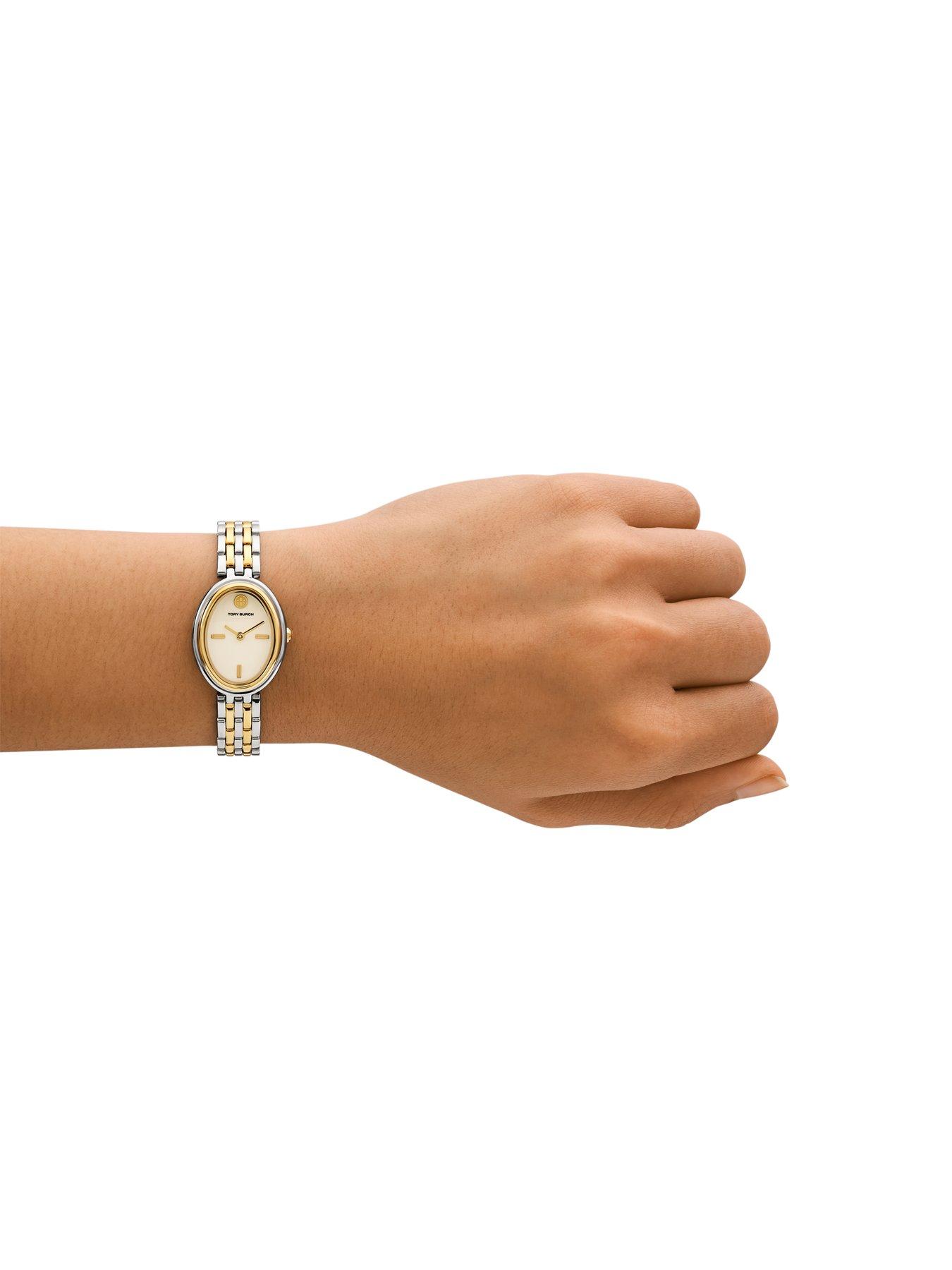 Image 3 of 5 of Tory Burch Women's Oval Two-Hand, Two-Tone Stainless Steel Watch, TBW6033