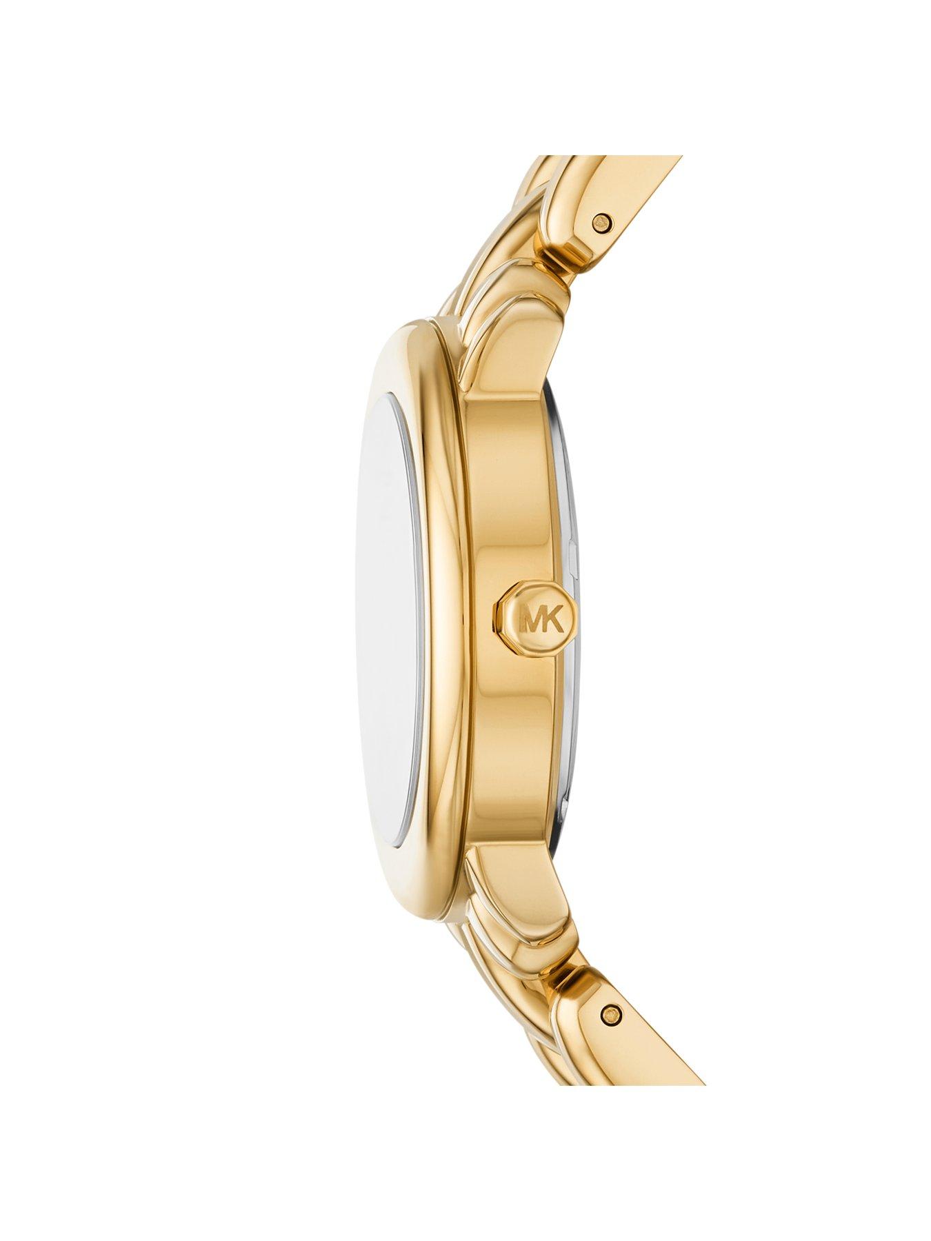  image of michael-kors-womens-phoebe-three-hand-gold-tone-stainless-steel-watch-mk4923