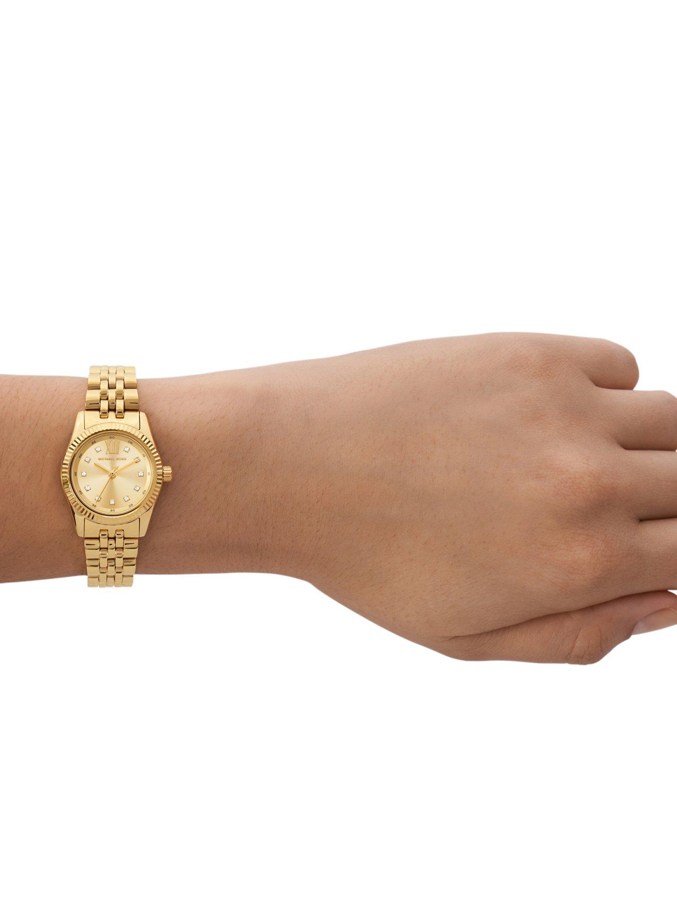 Image 4 of 6 of Michael Kors Lexington Three-Hand Gold-Tone Watch