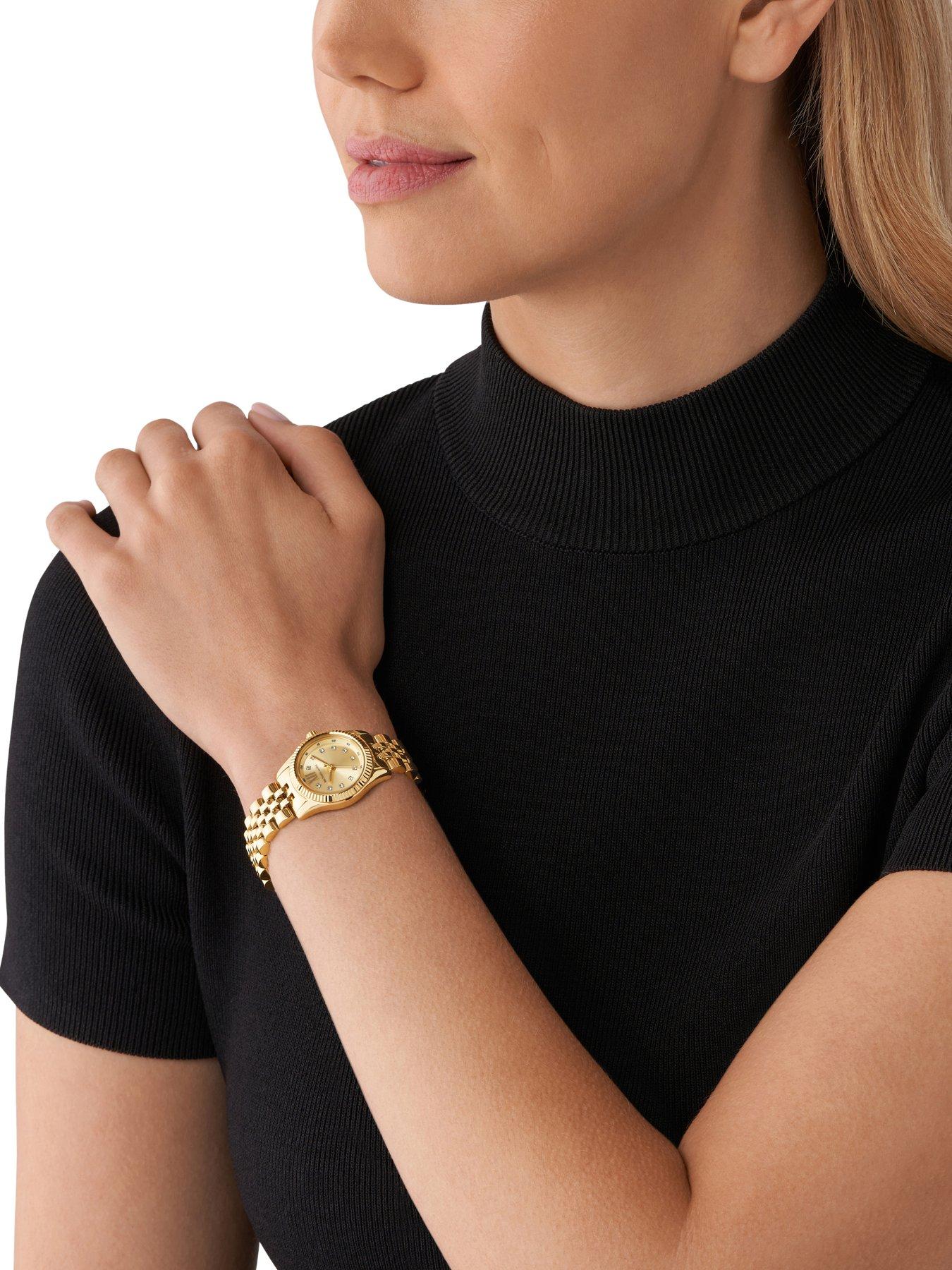 Image 6 of 6 of Michael Kors Lexington Three-Hand Gold-Tone Watch