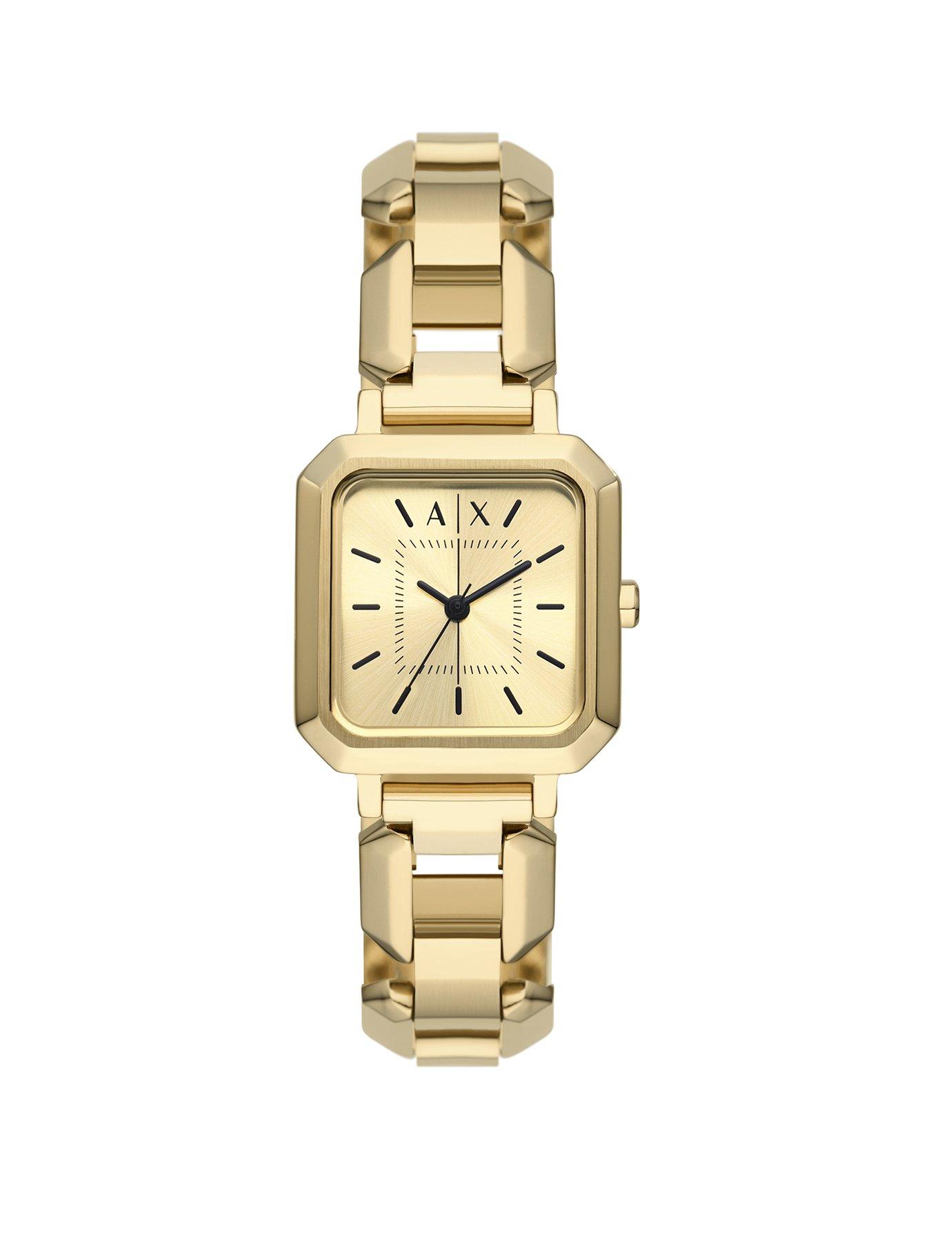 undefined Women's Three-Hand, Gold-Tone Stainless Steel Watch, AX5721