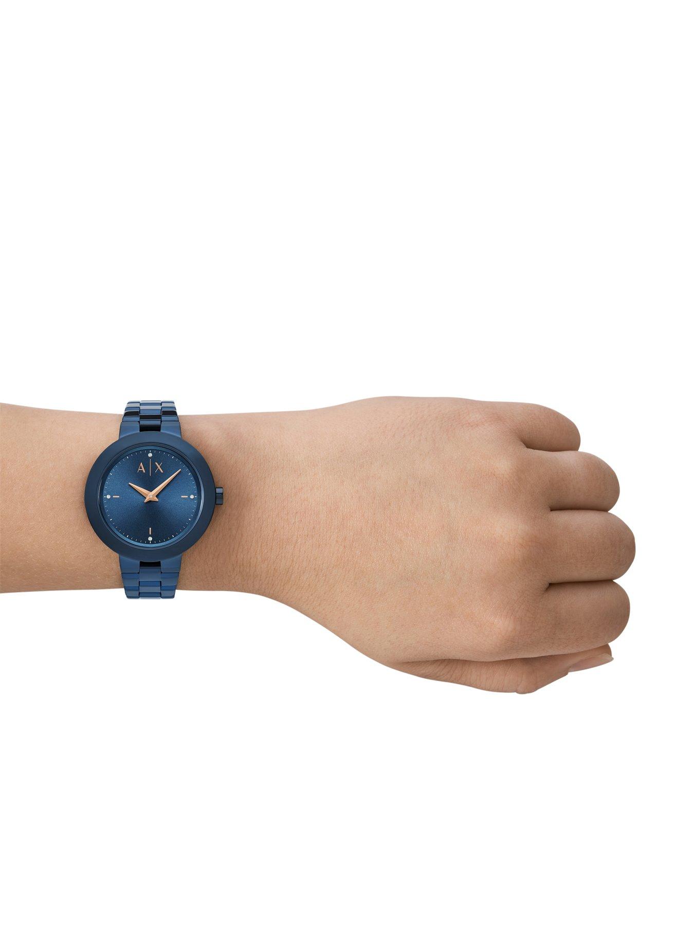 Image 3 of 6 of Armani Exchange Women's 2-Hand Ocean Stainless Steel Watch Ax5175 - Blue