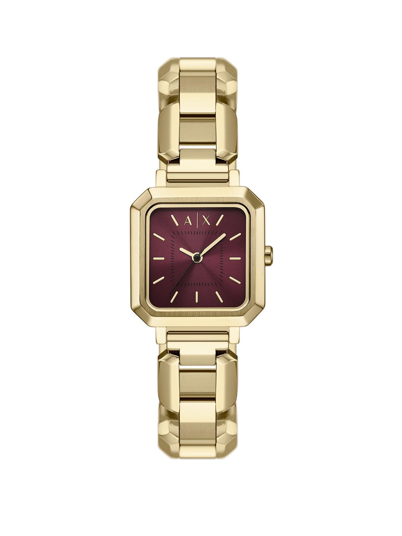 undefined Women's Three-Hand Gold-Tone Stainless Steel Watch, AX5734