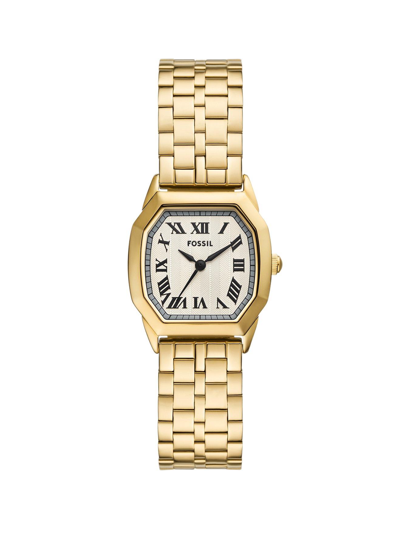 undefined Women's Harlow Three-Hand, Gold-Tone Stainless Steel Watch, ES5361