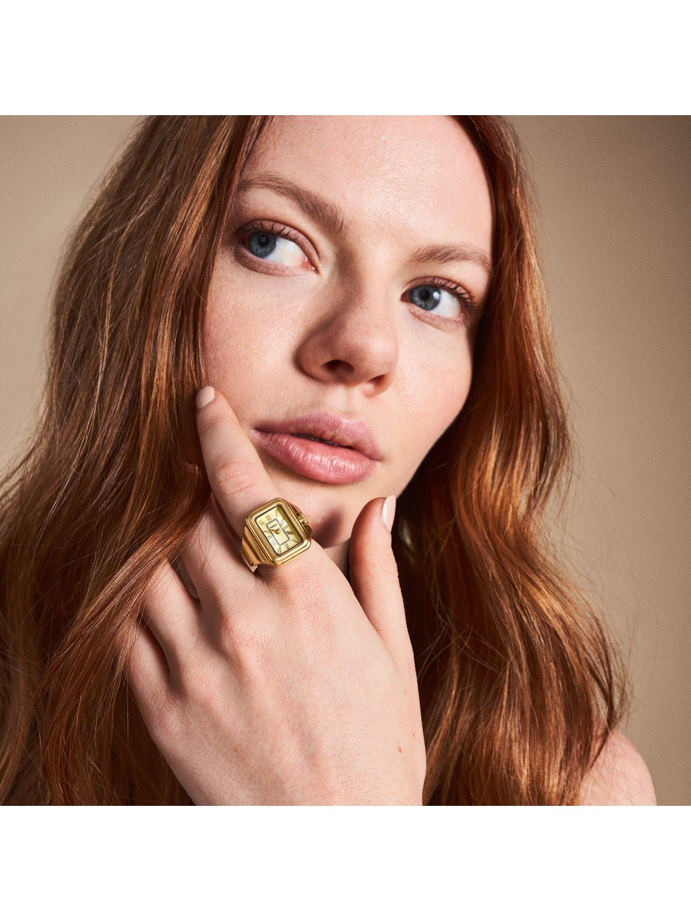 Image 5 of 5 of Fossil Women's Raquel Watch Ring Two-Hand, Gold-Tone Stainless Steel, ES5343
