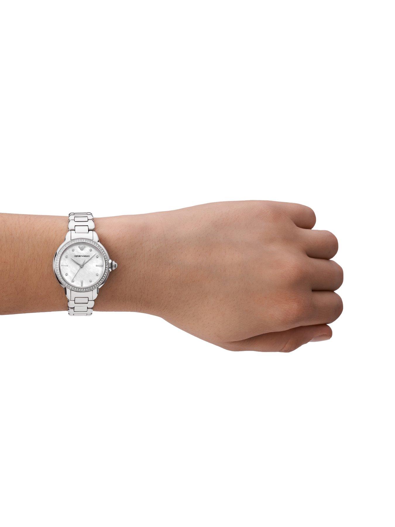 Image 3 of 6 of Emporio Armani Women's Three-Hand, Stainless Steel Watch, Ar11596 - Silver