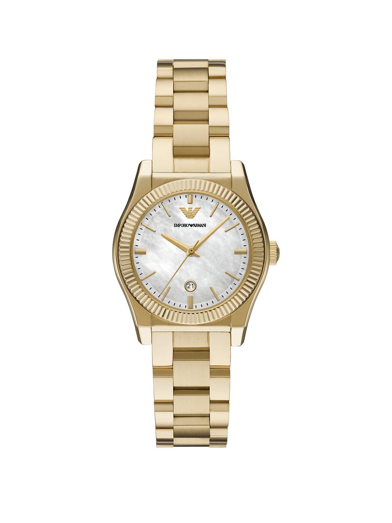 Emporio Armani Women's Three-Hand Date, -Tone Stainless Steel Watch, Ar11657 - Gold