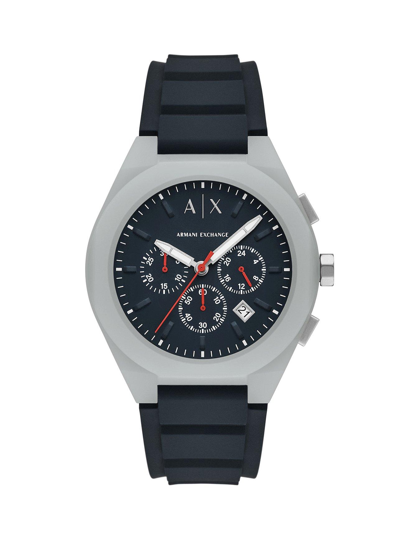 Image 1 of 6 of Armani Exchange Men's Sync Chronograph Silicone Watch Ax4172 - Grey