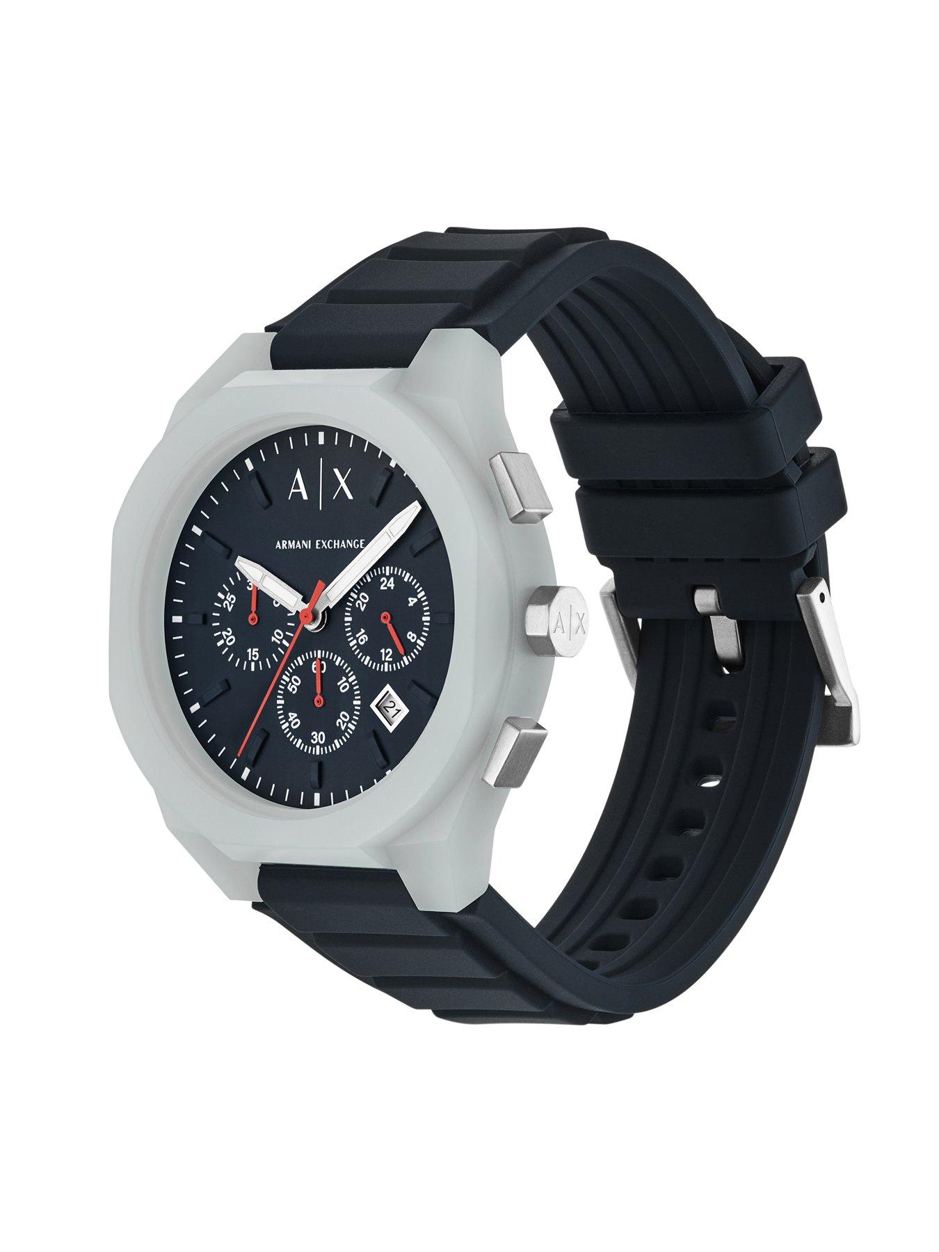 Image 4 of 6 of Armani Exchange Men's Sync Chronograph Silicone Watch Ax4172 - Grey