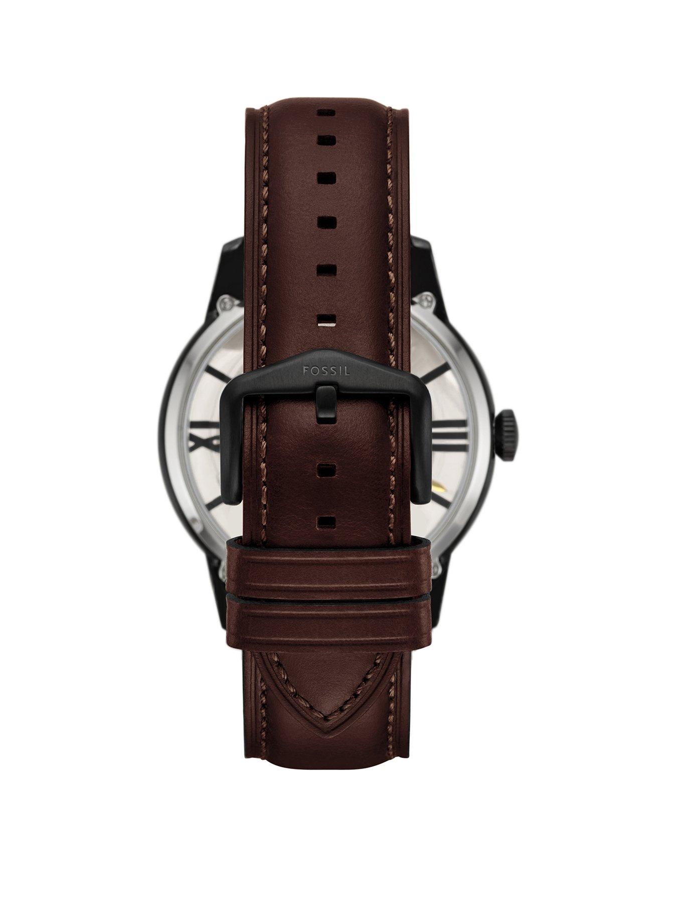 Image 2 of 6 of Fossil Men's Townsman Automatic, Dark Brown Leather Watch, ME3098