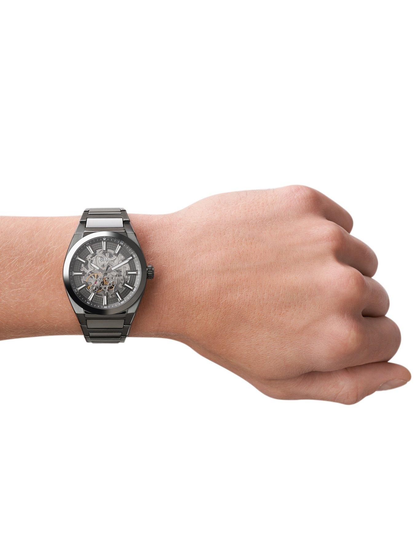 Image 3 of 5 of Fossil Men's Everett Automatic, Smoke-Tone Stainless Steel Watch, ME3206