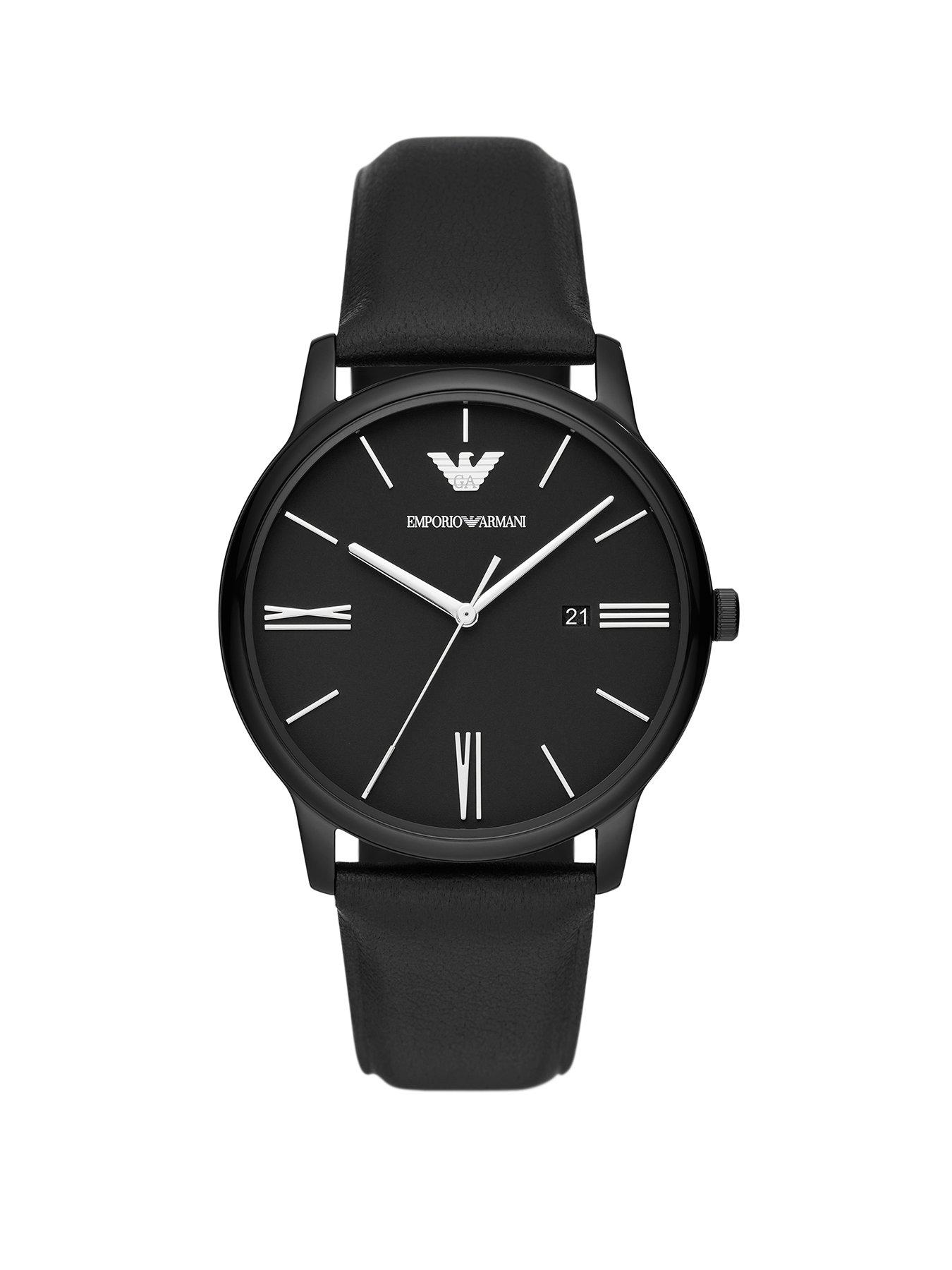 undefined Men's 3-Hand Date Stainless Steel Watch Ar11573 - Black