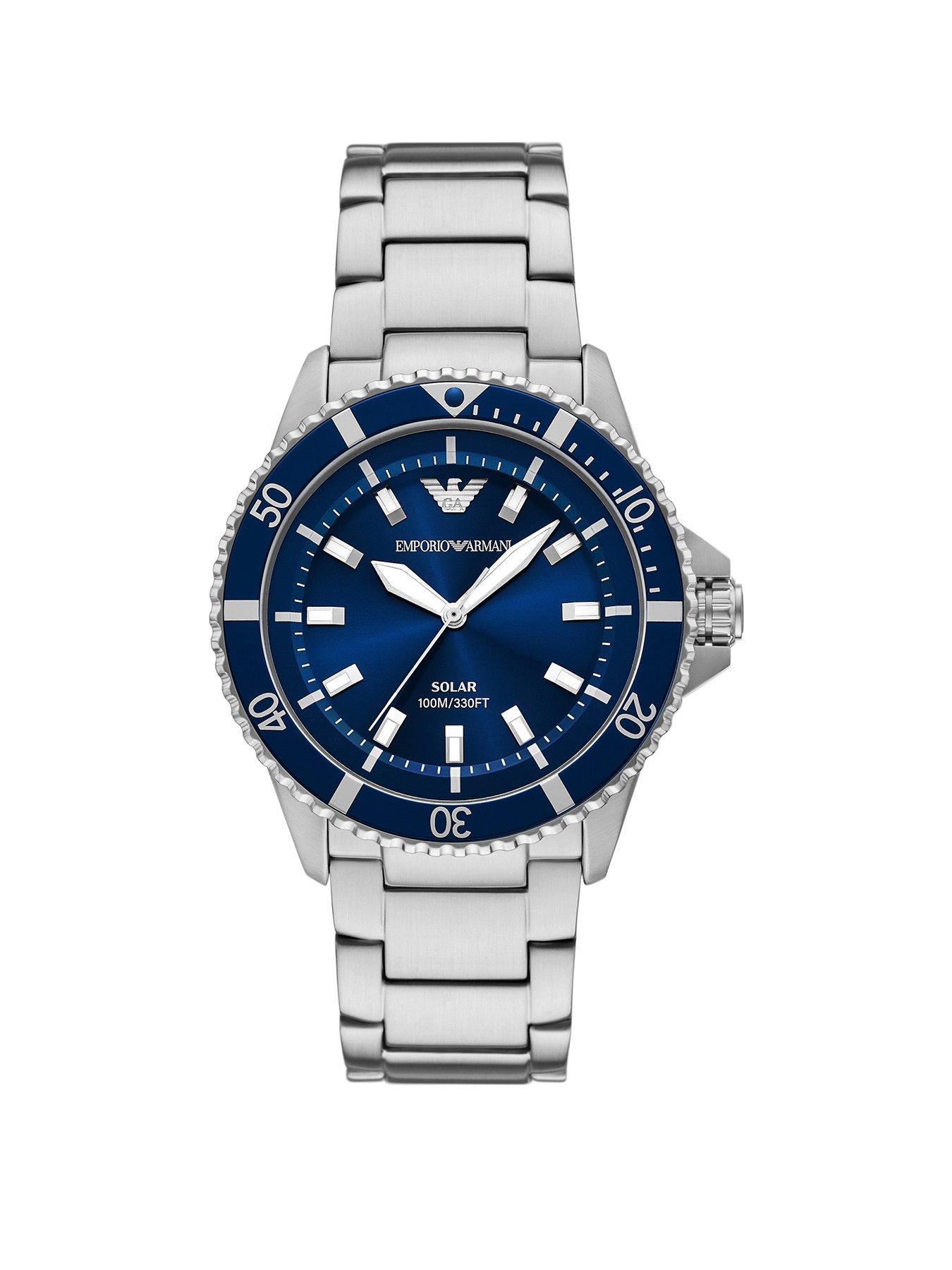 undefined Men's World Explorer Solar-Powered 3-Hand Stainless Steel Watch, Ar11697 - Silver