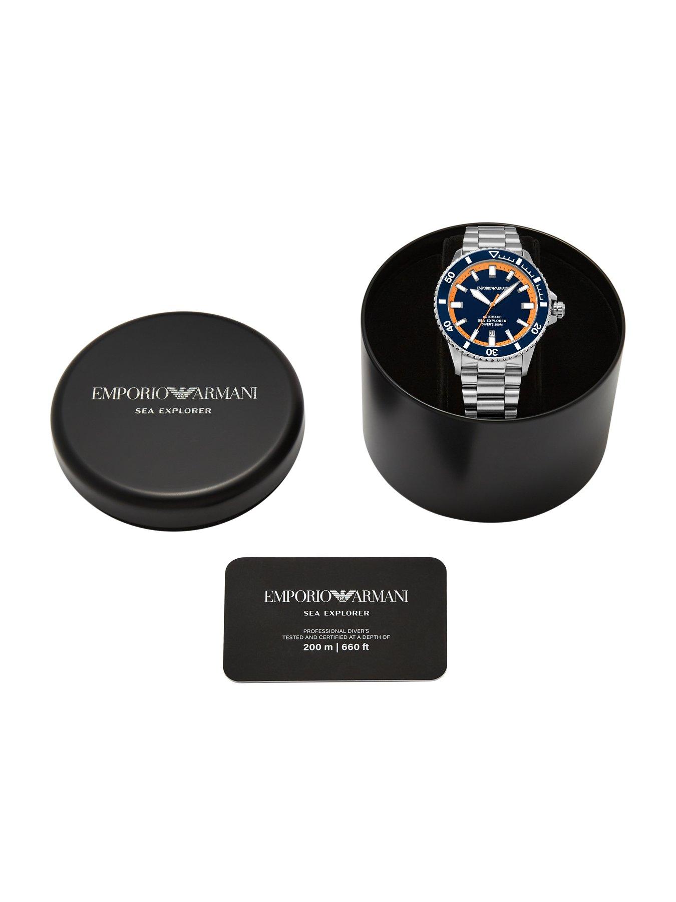 Emporio Armani Men's Sea Explorer Automatic Stainless Steel Watch ...