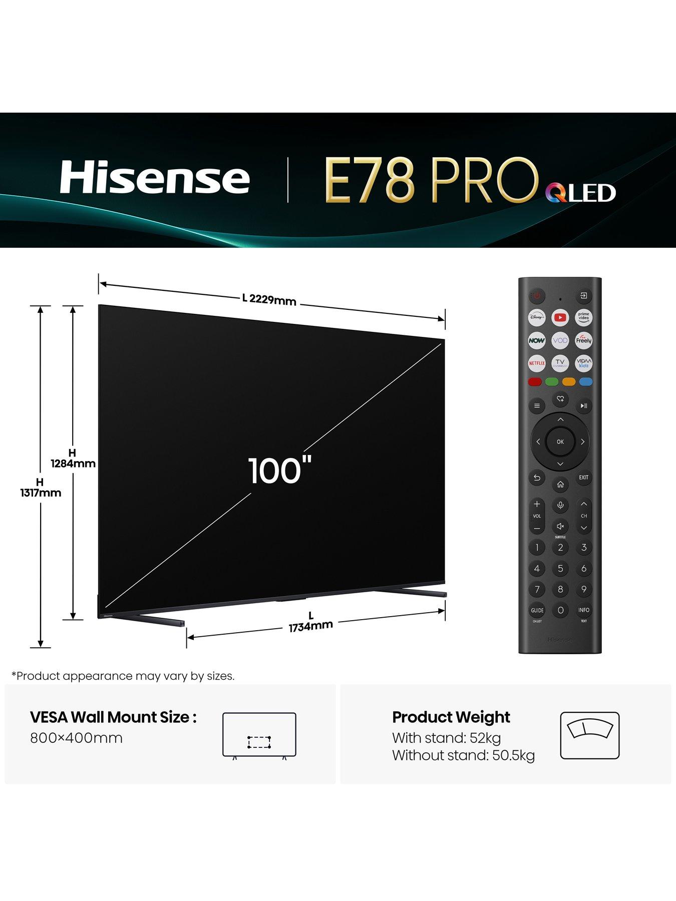 Image 7 of 8 of Hisense E7Q PRO 100" 4K HDR QLED MiniLED 144Hz Smart AI TV with Freely - 100E78QTUK PRO