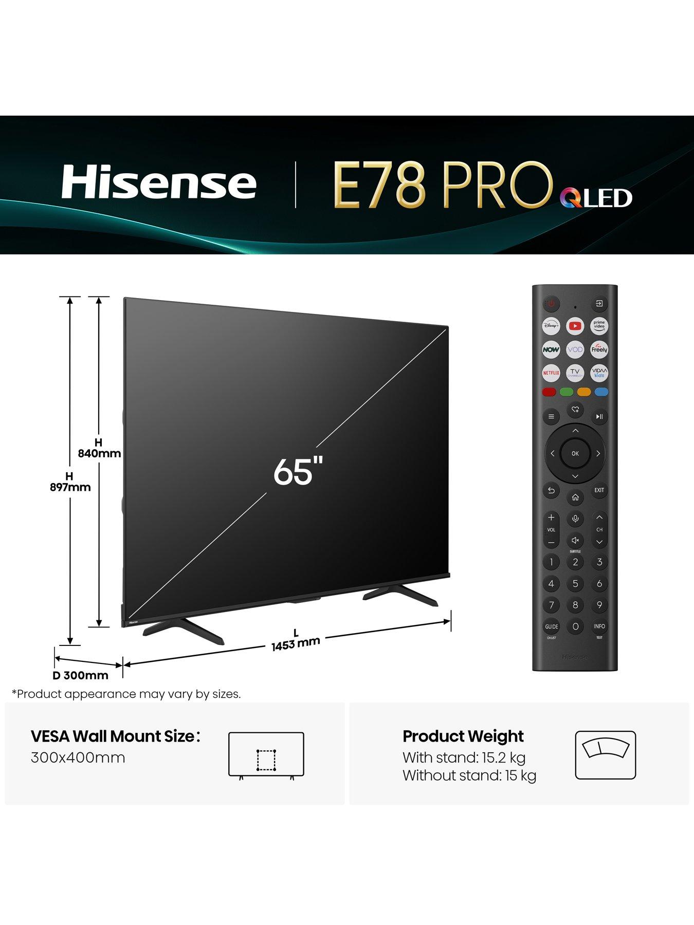 Image 5 of 6 of Hisense E78Q PRO 65" 4K 144Hz QLED Smart AI TV with Freely- 65E78QTUK PRO