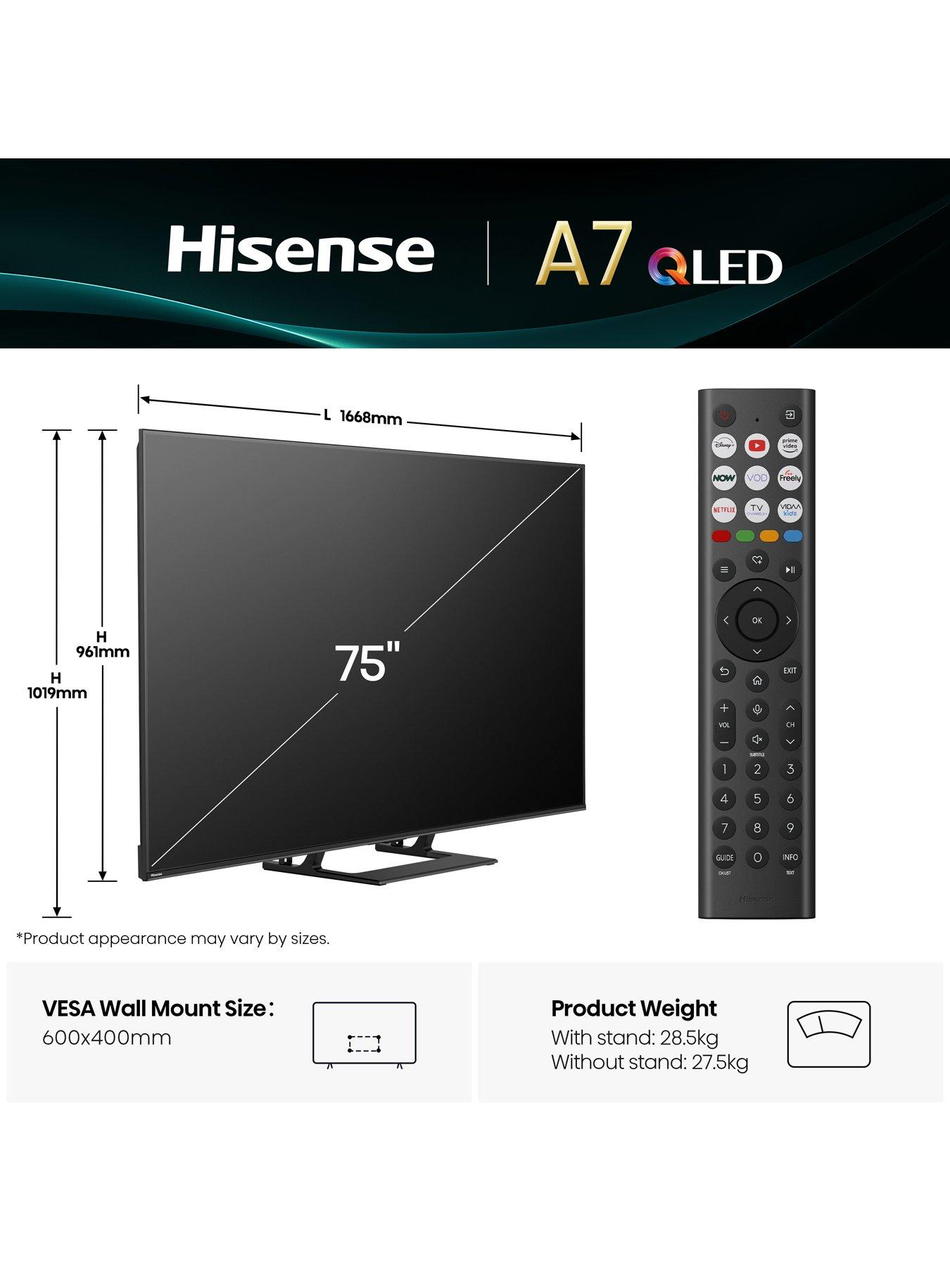 Image 7 of 7 of Hisense Hisense A7Q 75" 4K UltraHD QLED Smart AI TV with Freely - 75A7QTUK