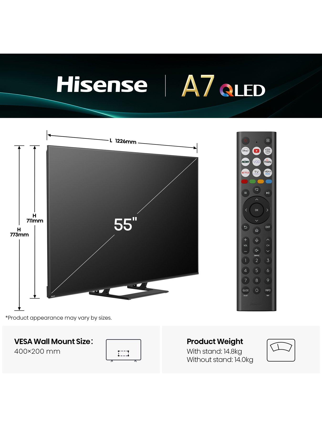 Image 6 of 6 of Hisense A7Q 55" 4K UltraHD QLED Smart AI TV with Freely - 55A7QTUK