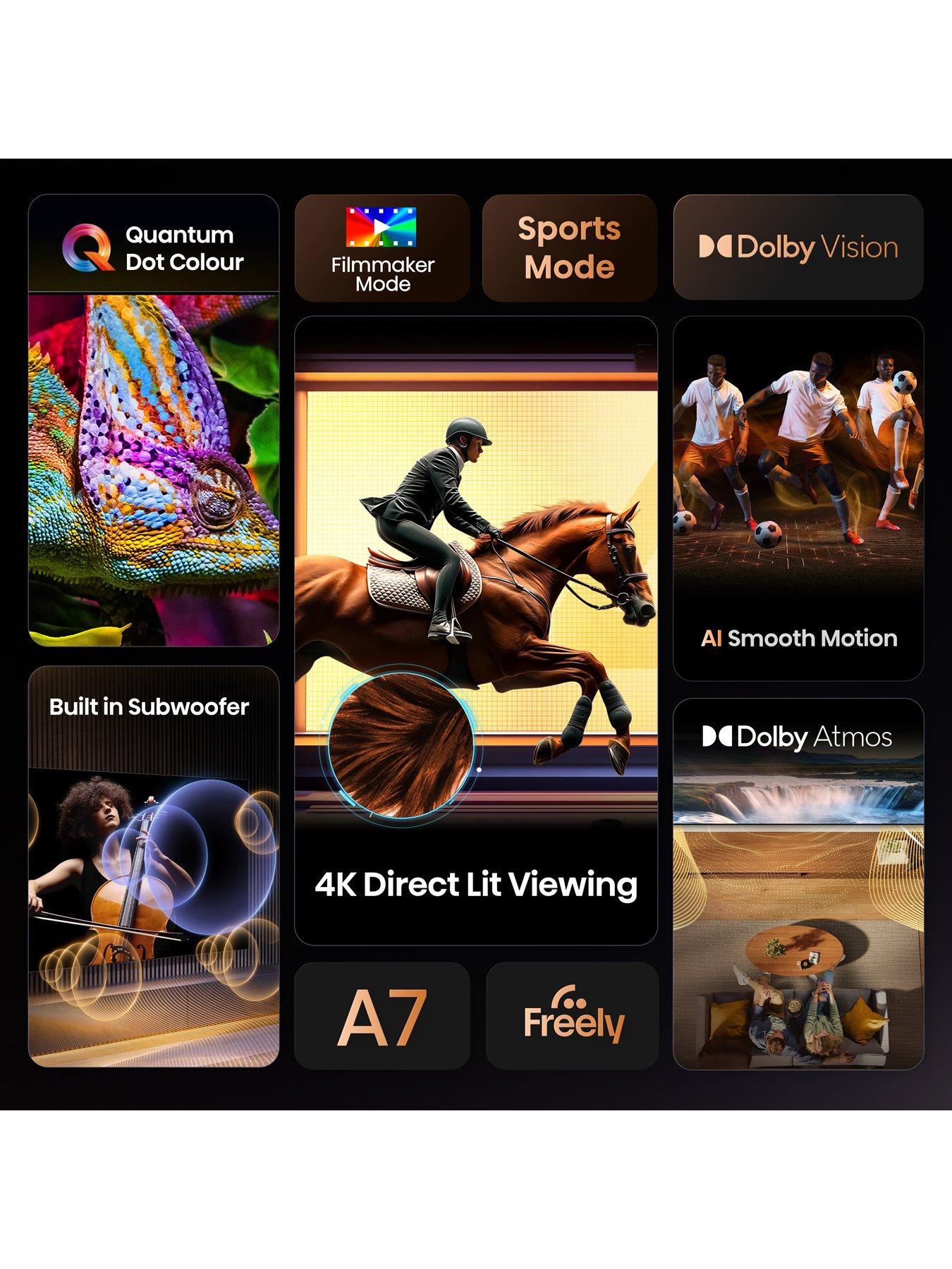 Image 3 of 6 of Hisense A7Q 50" 4K UltraHD QLED Smart AI TV with Freely - 50A7QTUK