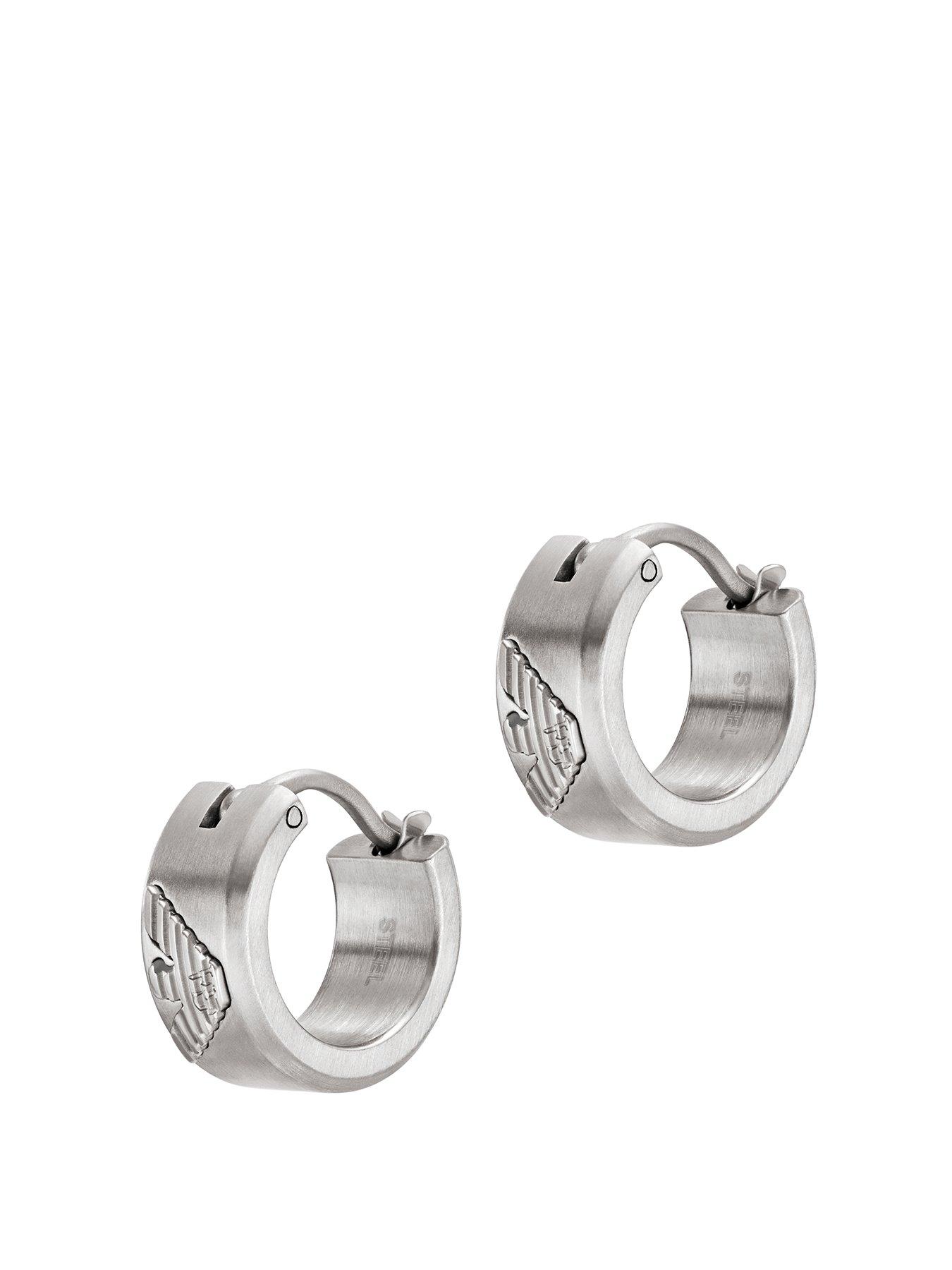 undefined Stainless Steel Hoop Earrings, Egs3165040 - Silver