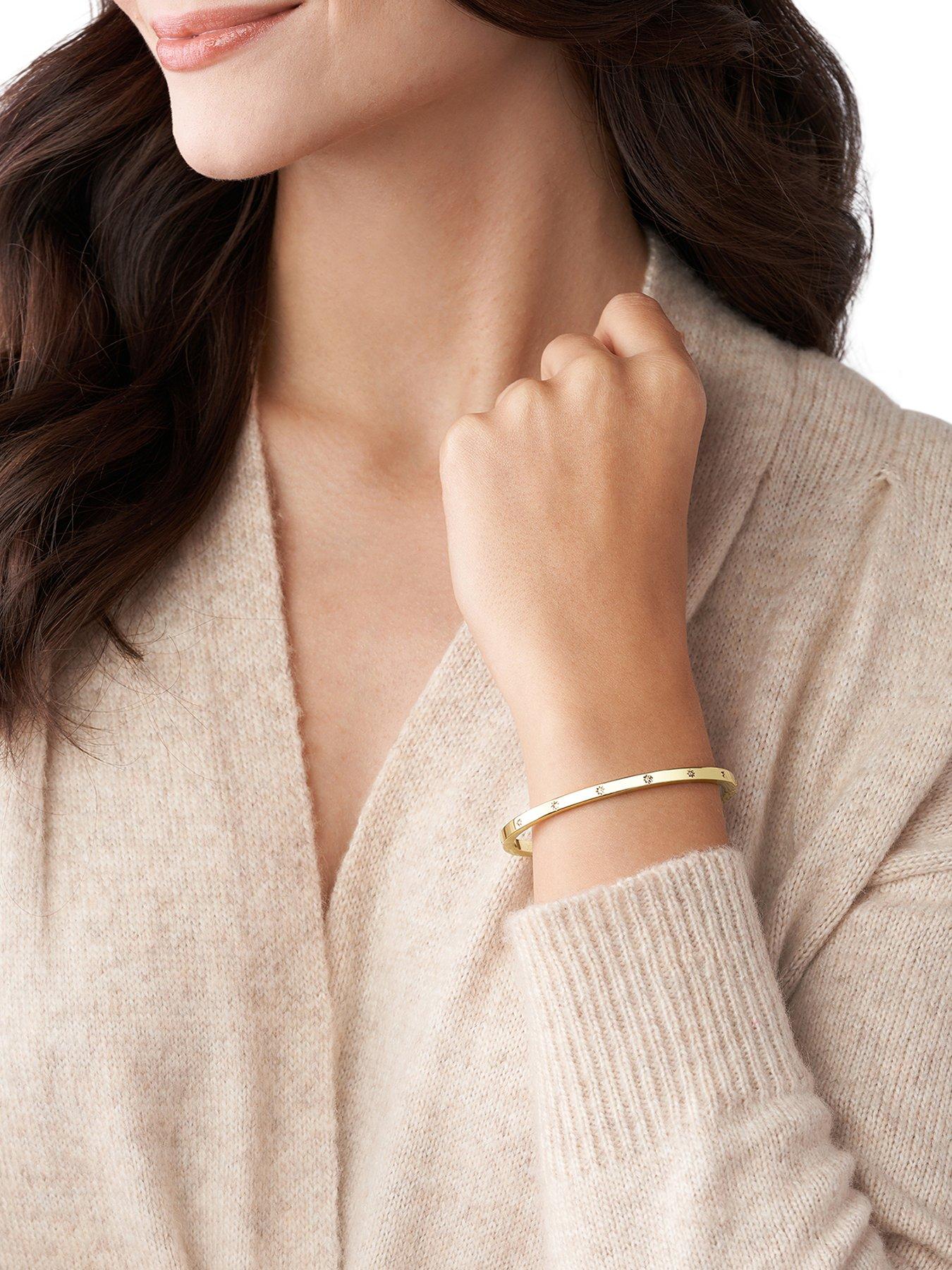 Image 1 of 3 of Fossil Women's Sadie Shine Bright Gold Stainless Steel Cuff Bracelet, JF03872710