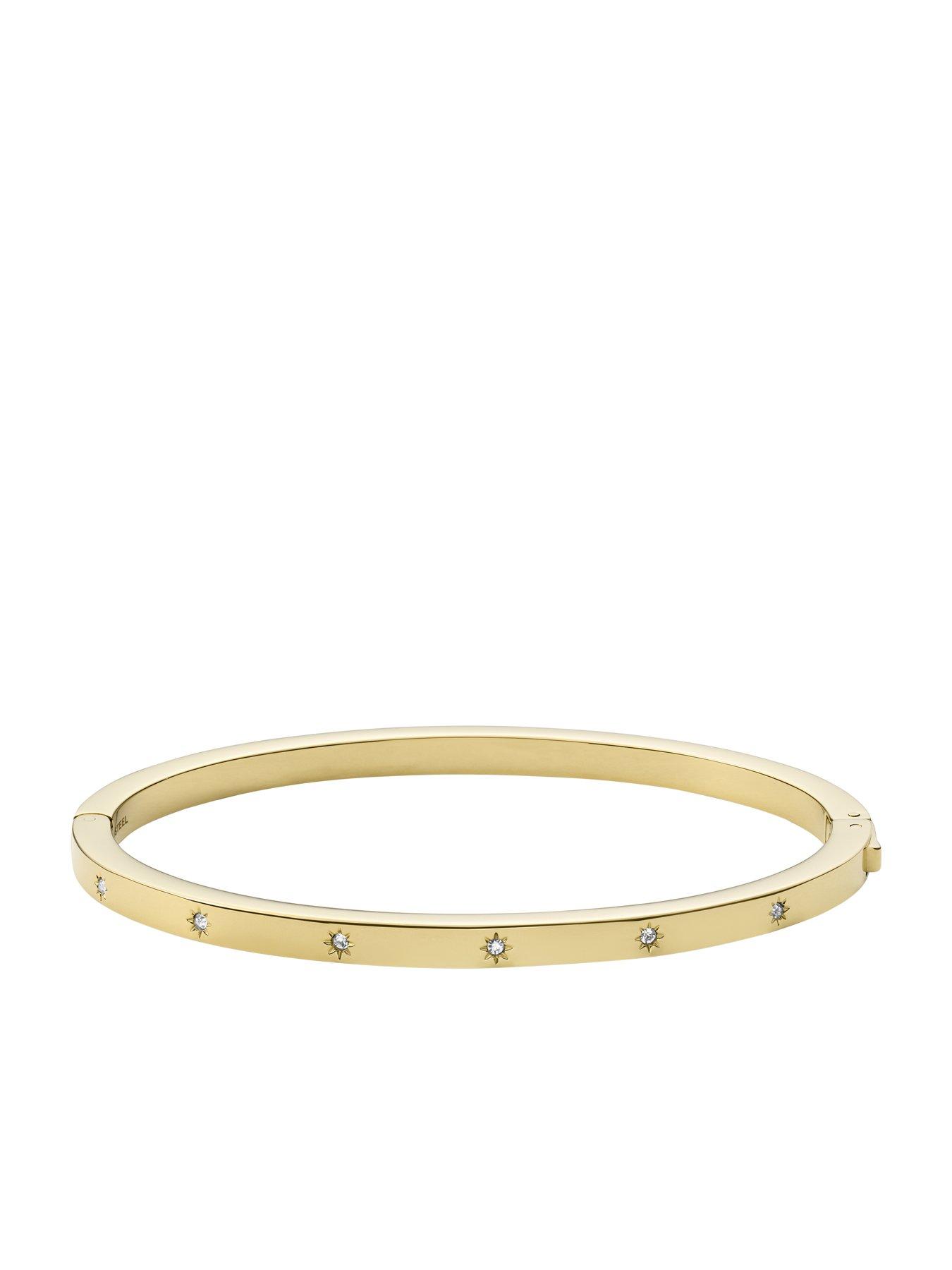 Image 2 of 3 of Fossil Women's Sadie Shine Bright Gold Stainless Steel Cuff Bracelet, JF03872710