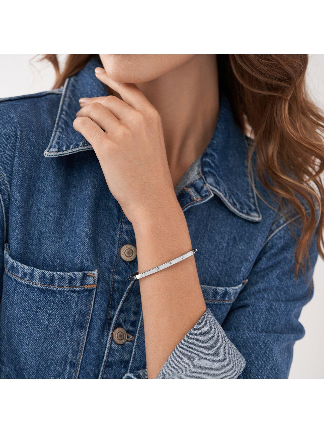 Image 2 of 4 of Fossil Women's Sadie Shine Bright Stainless Steel Bangle Bracelet, JF04420040