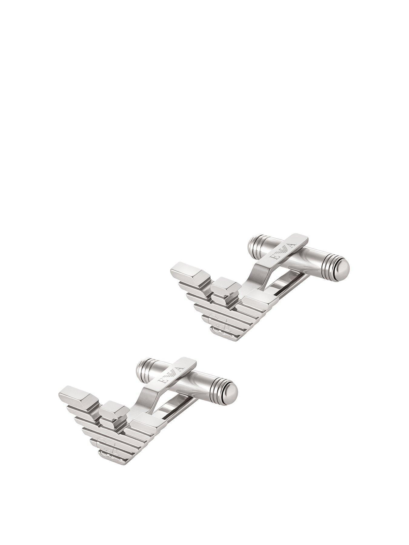 undefined Men's Stainless Steel Cuff Links Egs3164040 - Silver