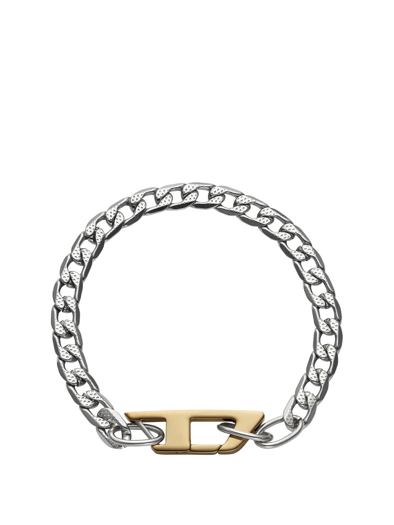 Image 1 of 3 of Diesel Men's Stainless Steel Chain Bracelet Dx1338040 - Silver