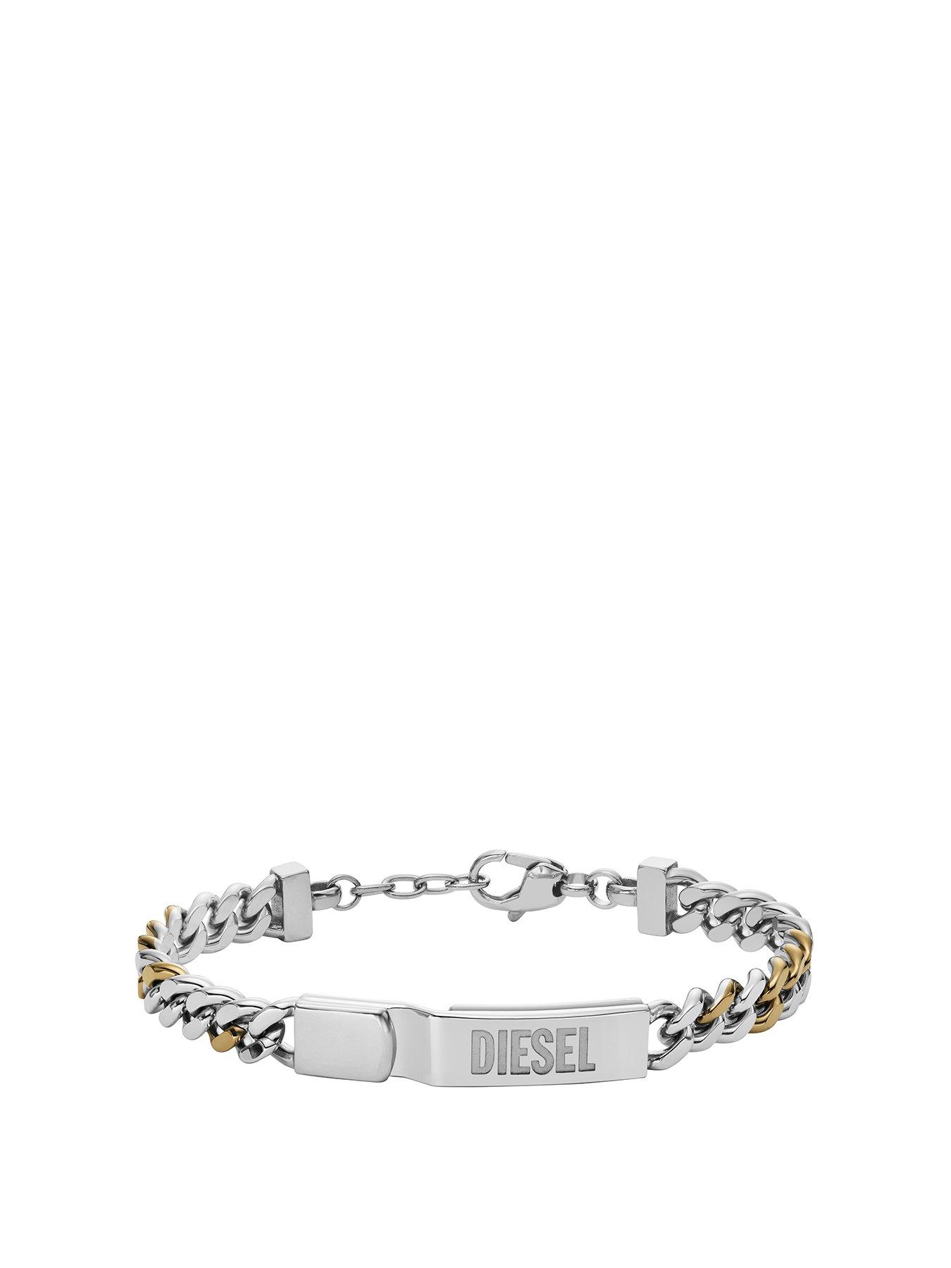 Image 1 of 3 of Diesel Men's 2-Tone Stainless Steel Id Chain Bracelet Dx1457931 - Silver