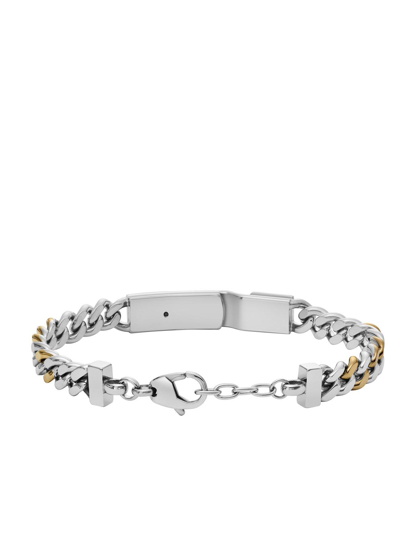 Image 3 of 3 of Diesel Men's 2-Tone Stainless Steel Id Chain Bracelet Dx1457931 - Silver