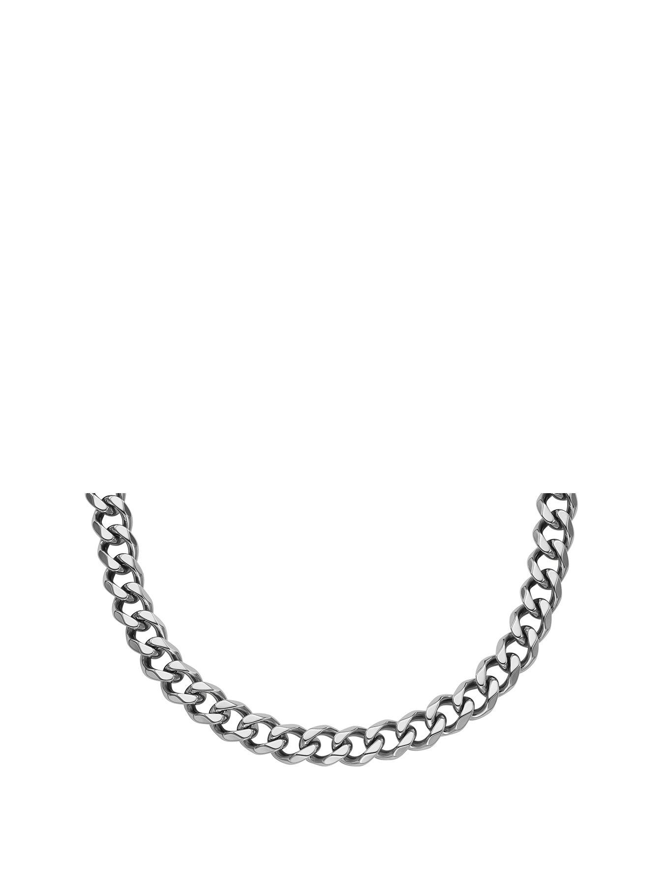Fossil Men's Ellis Core Chains Stainless Steel Chain Necklace, JF04614040