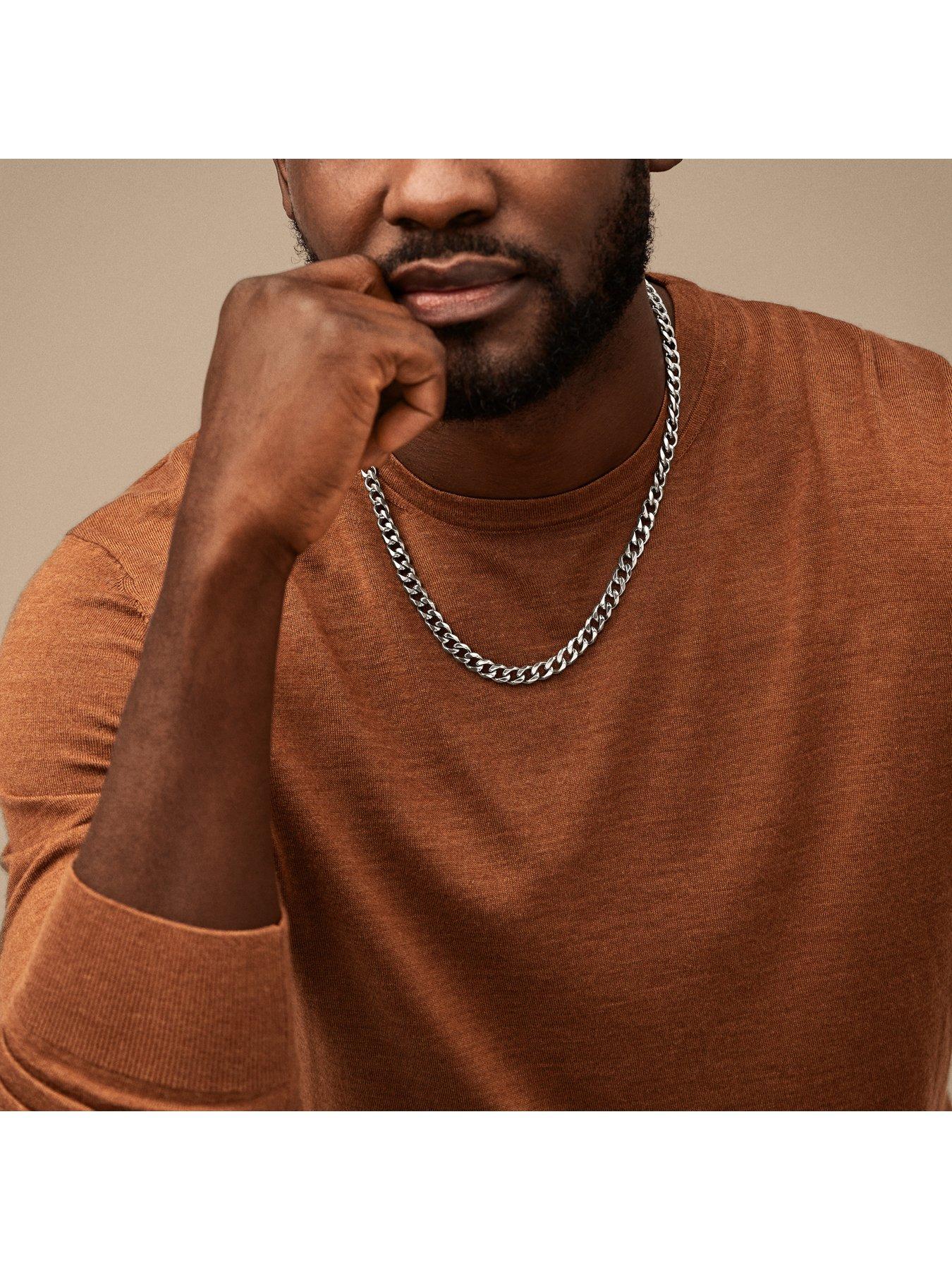 Image 2 of 5 of Fossil Men's Ellis Core Chains Stainless Steel Chain Necklace, JF04614040