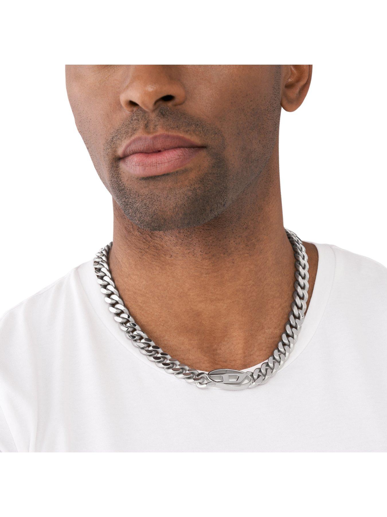 Image 2 of 3 of Diesel Men's Stainless Steel Choker Chain Dx1433040 - Silver