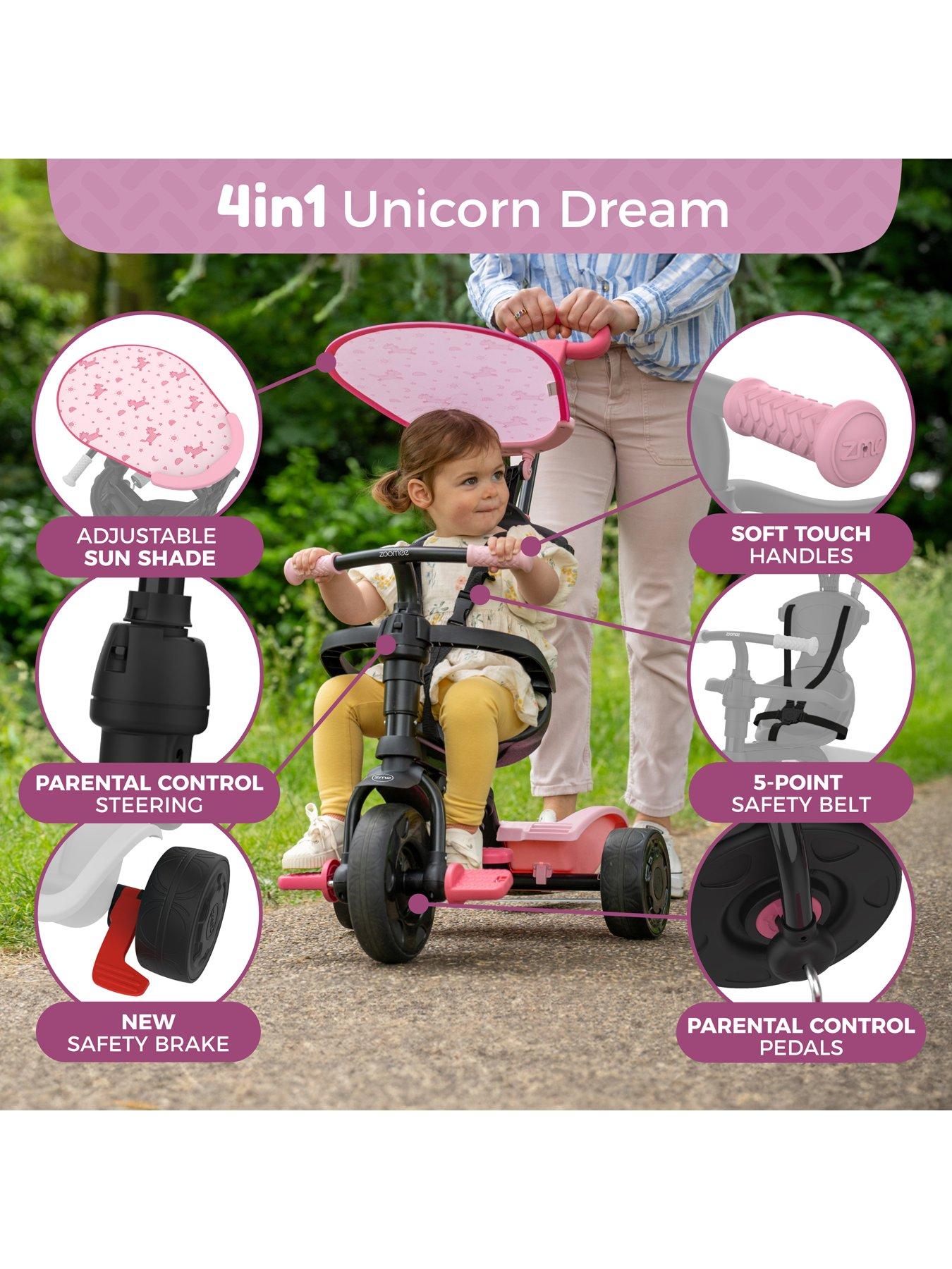  image of tp-zoomee-4-in-1-trike-unicorn-dream