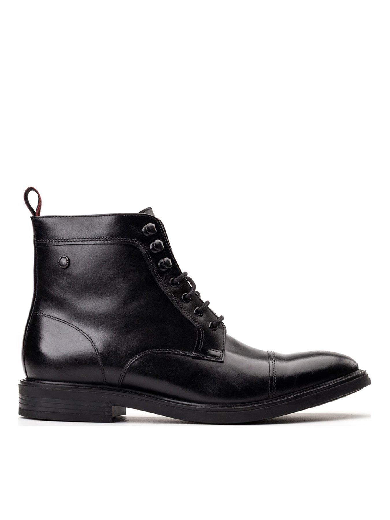 Base London Playmouth Lace Up Boots-Black