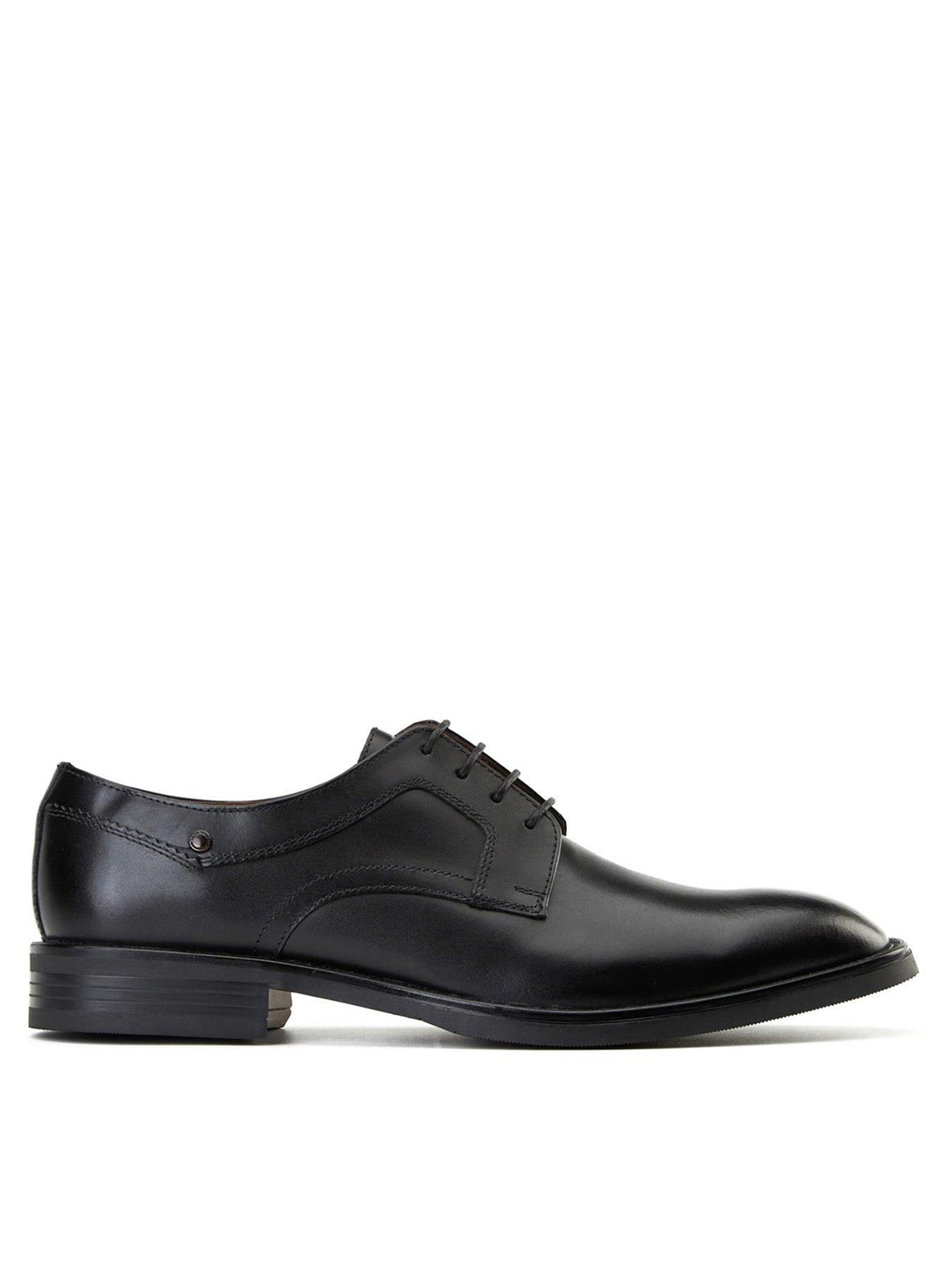 undefined Sleeve Round Toe Derby Shoes-Black
