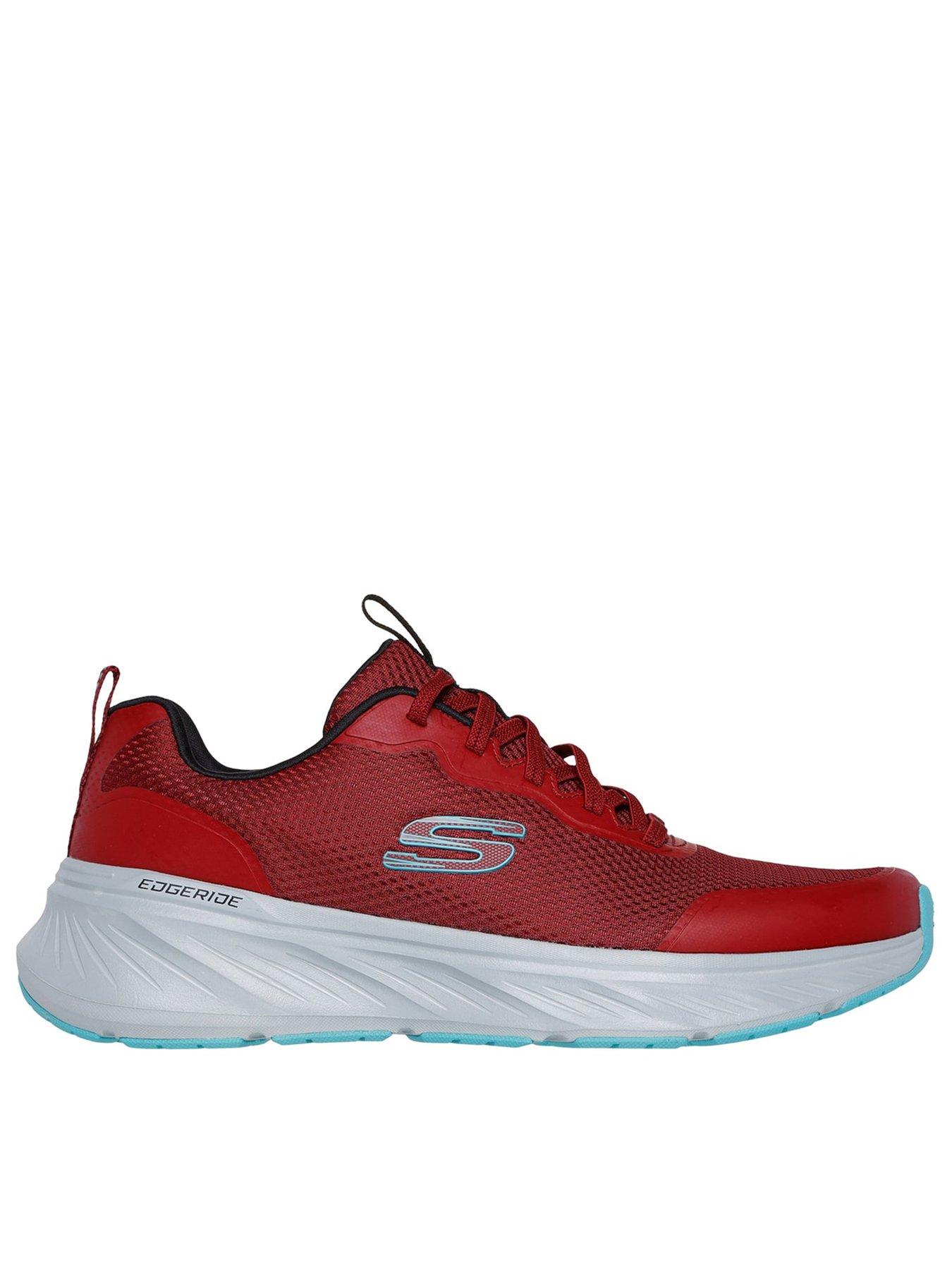 Image 1 of 5 of Skechers Edgeride Relaxed Fit Mesh Trainers - Red