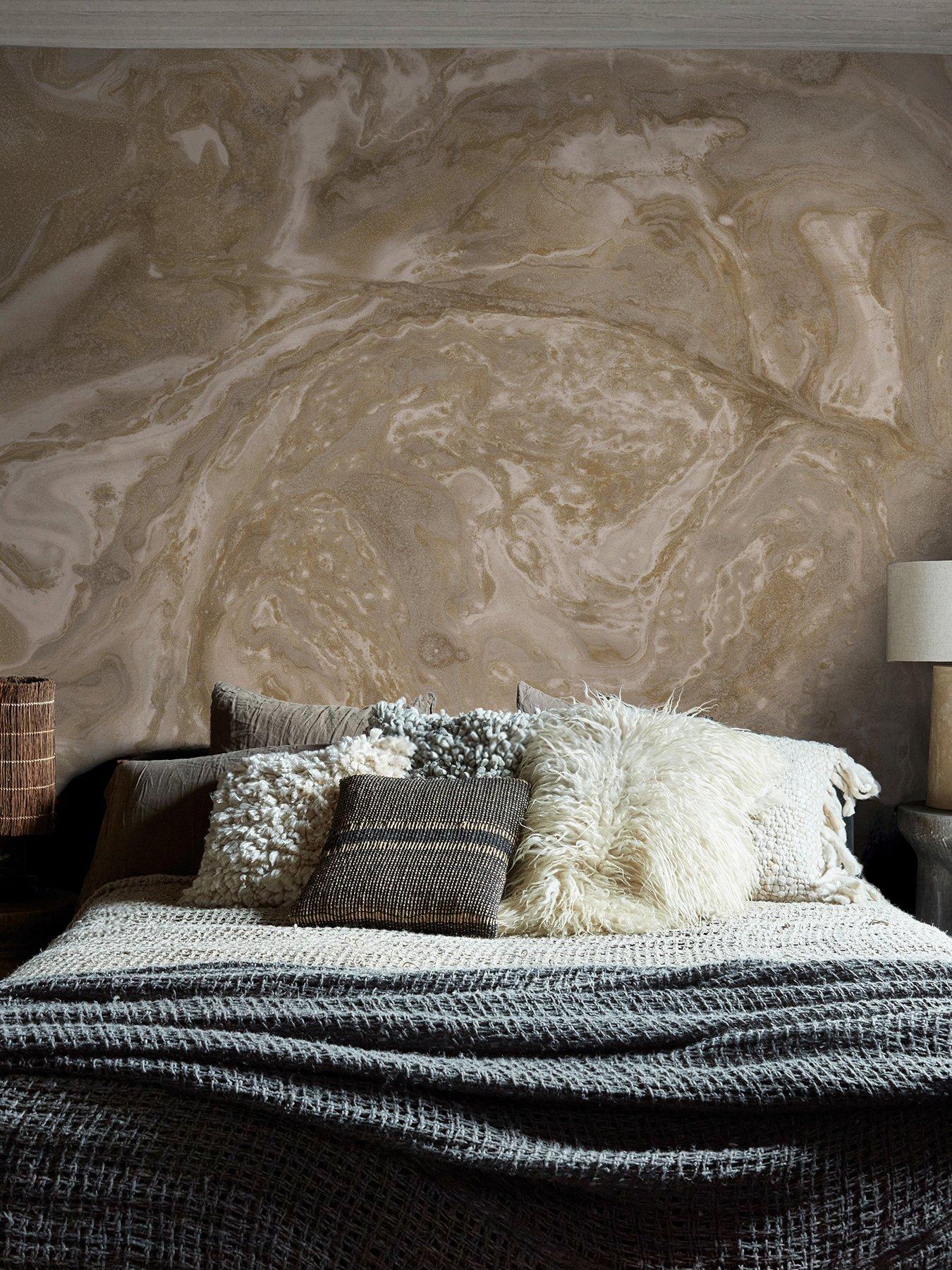 undefined Ethereal Marble Golden Fixed Size Mural