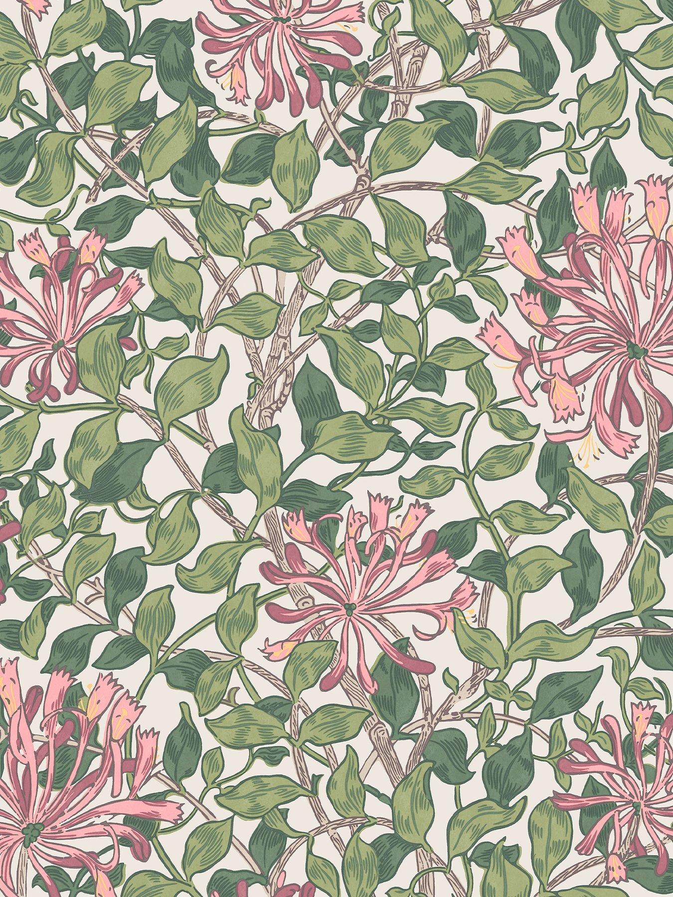 Image 2 of 3 of William Morris at Home William Morris Honeysuckle Blossom - Wallpaper