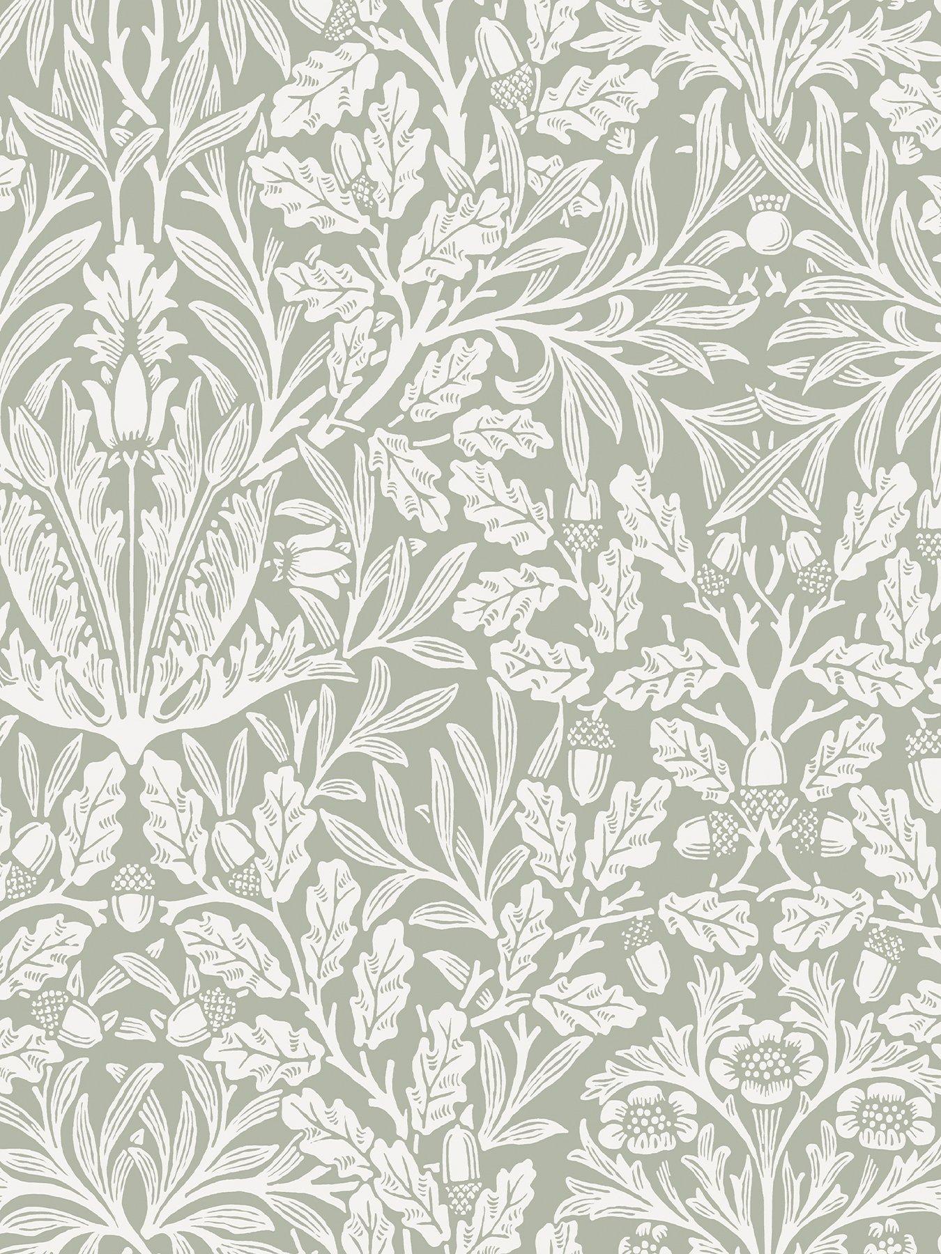 Image 2 of 3 of William Morris at Home William Morris Acorn Sage - Wallpaper