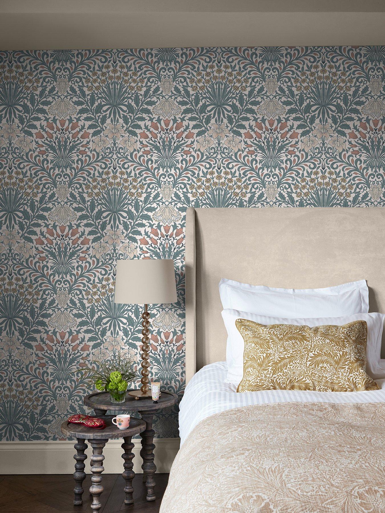 undefined William Morris Garden Dusty Blue - Wallpaper