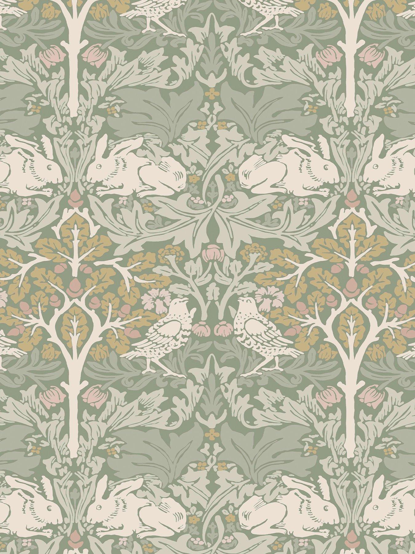 Image 2 of 3 of William Morris at Home William Morris Brother Rabbit Sage - Wallpaper