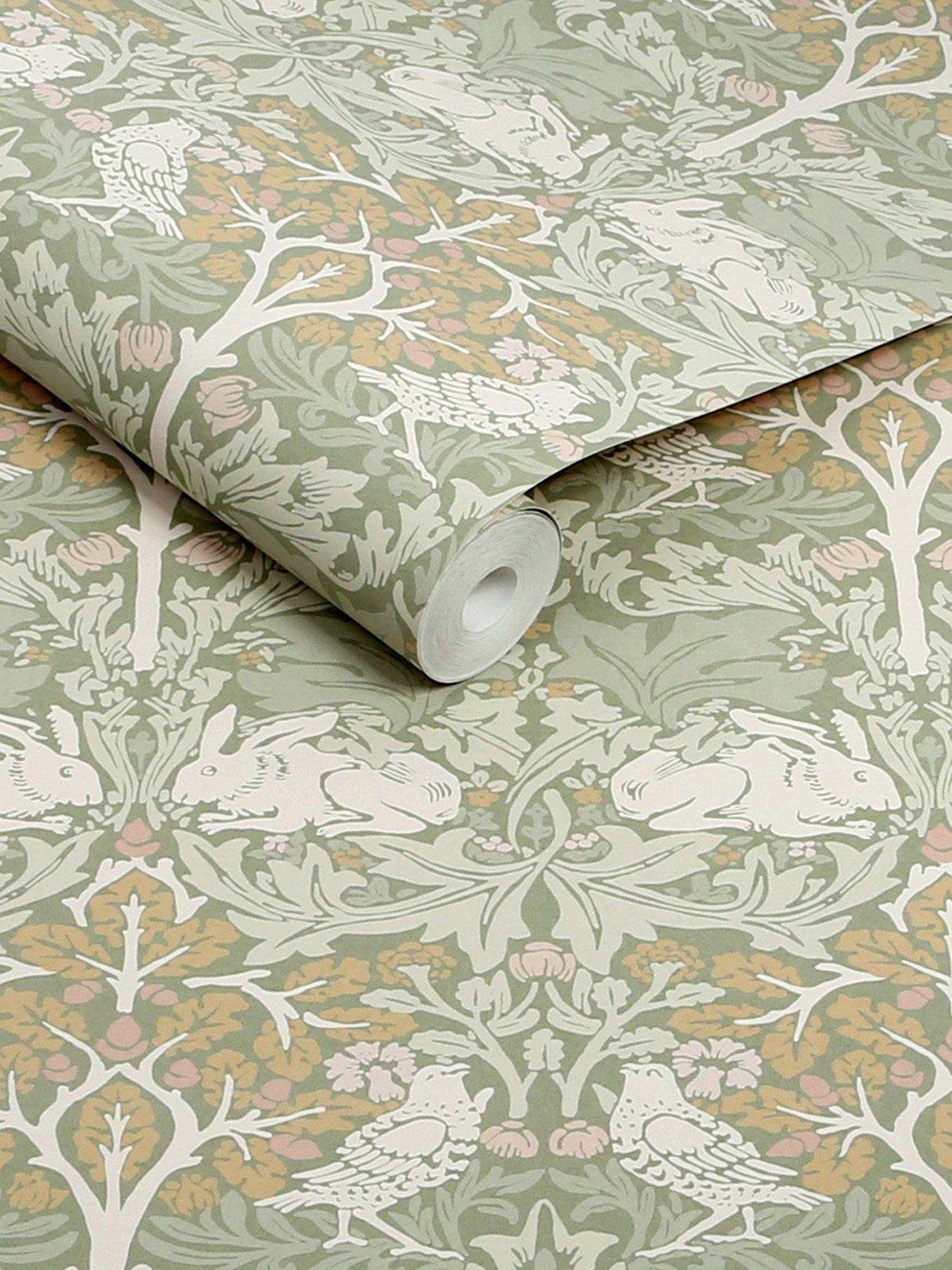 Image 3 of 3 of William Morris at Home William Morris Brother Rabbit Sage - Wallpaper